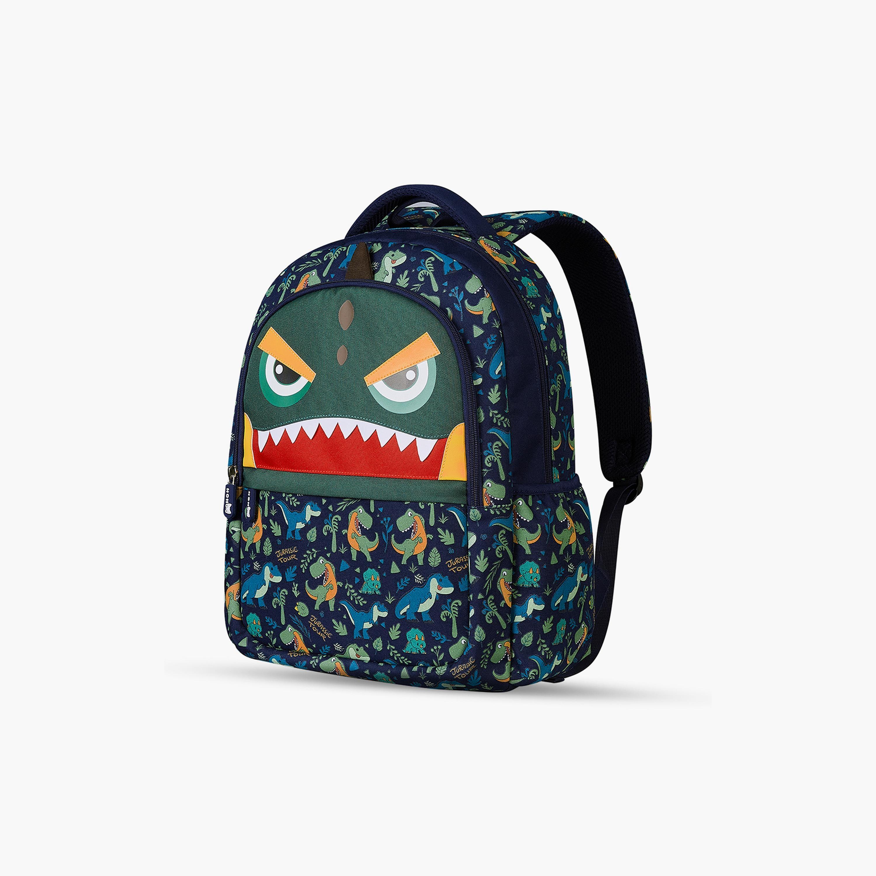 Nohoo School Bag with Lunch Bag Dino, Purple-school-bagsandbackpacks-backpacks-image-2