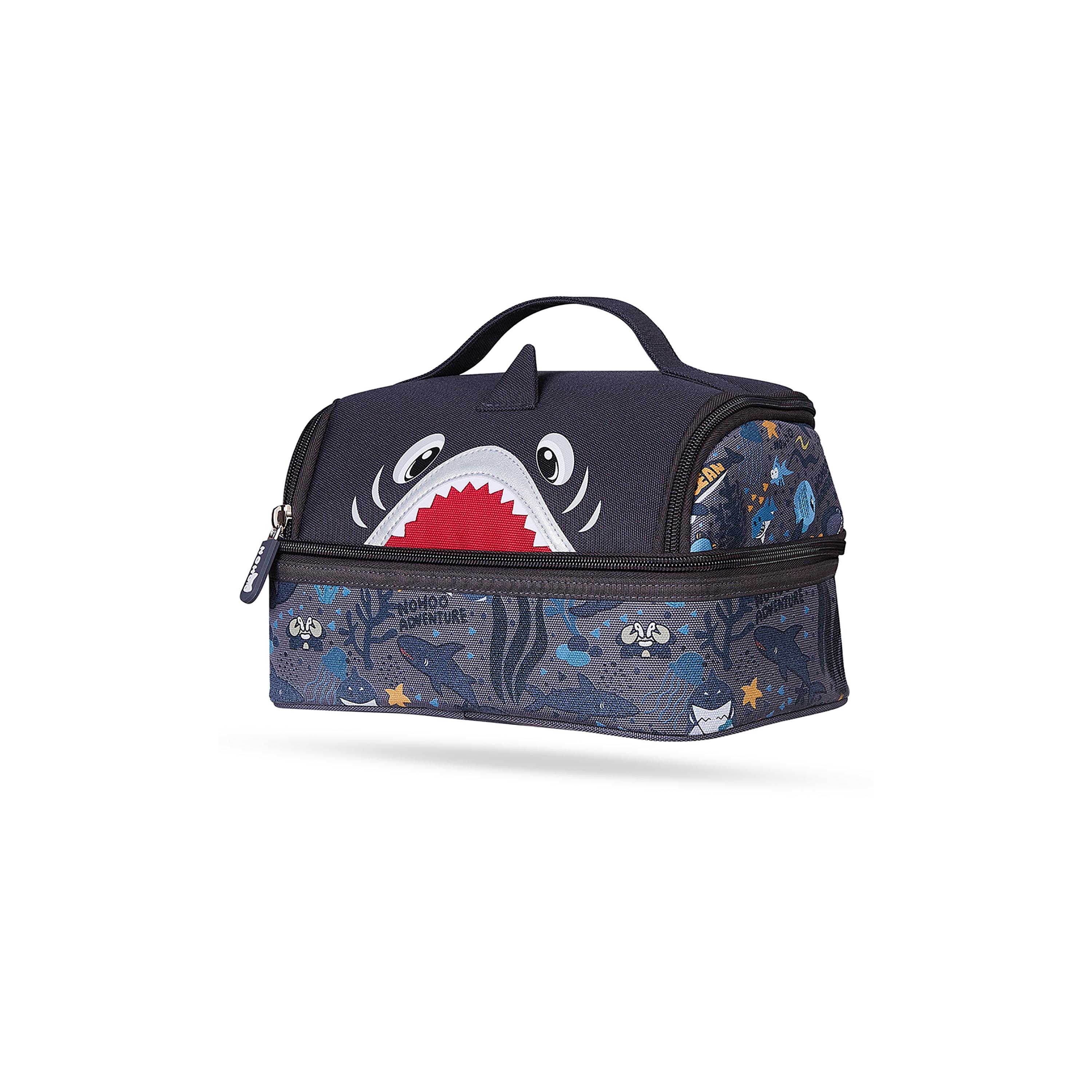 Nohoo School Bag with Lunch Bag Shark, Grey-school-bagsandbackpacks-backpacks-image-3