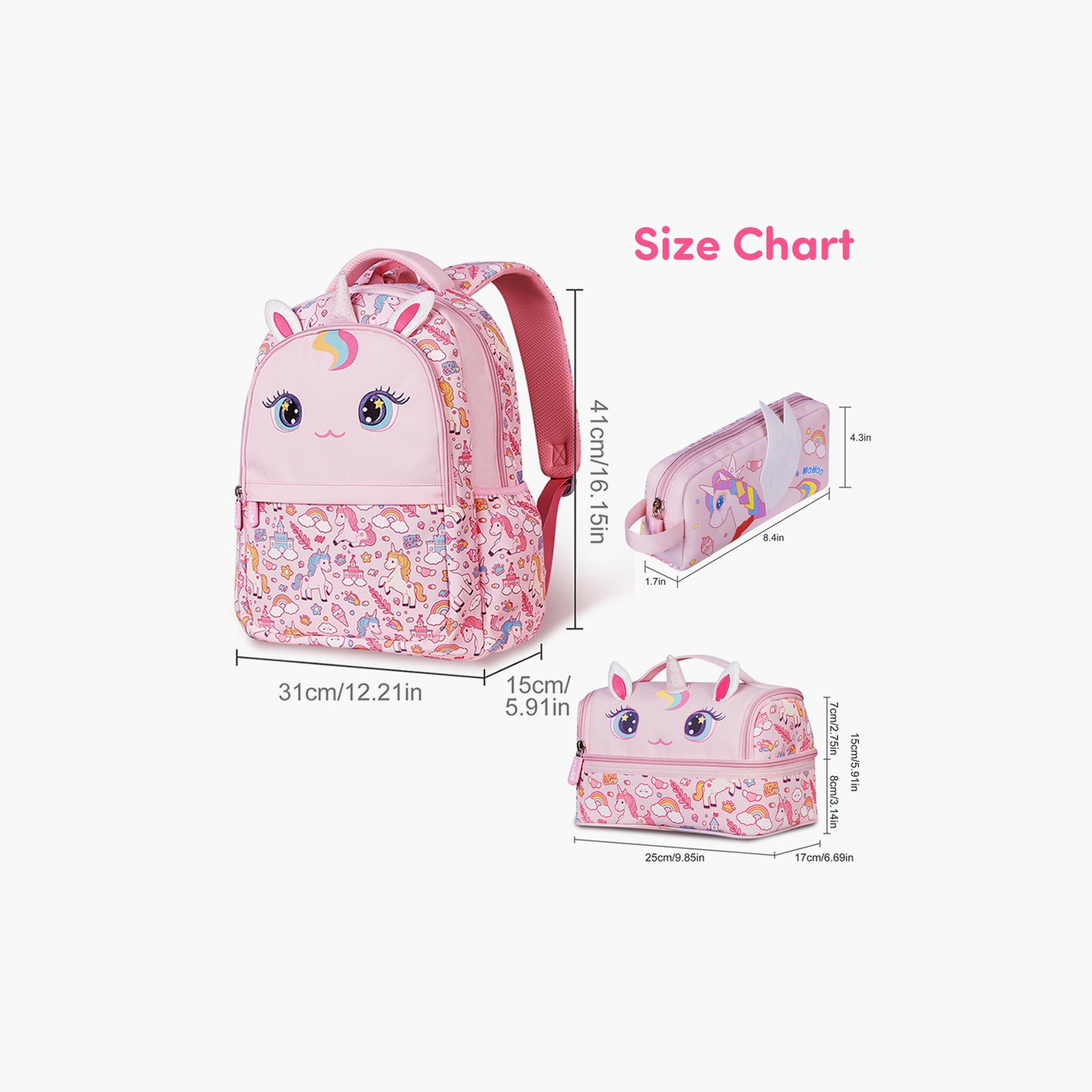 Nohoo School Bag, Lunch Bag and Pencil Case Unicorn Set of 3, Pink-school-bagsandbackpacks-sets-image-5