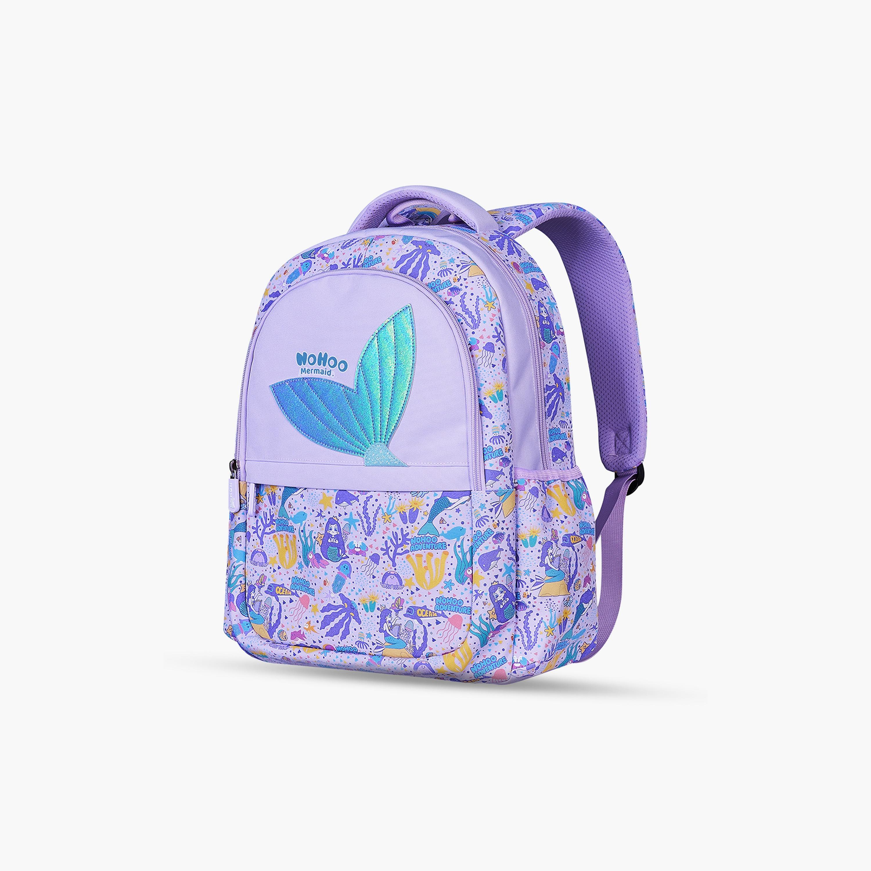Nohoo School Bag, Lunch Bag and Pencil Case Mermaid Set of 3, Blue-school-bagsandbackpacks-sets-image-2