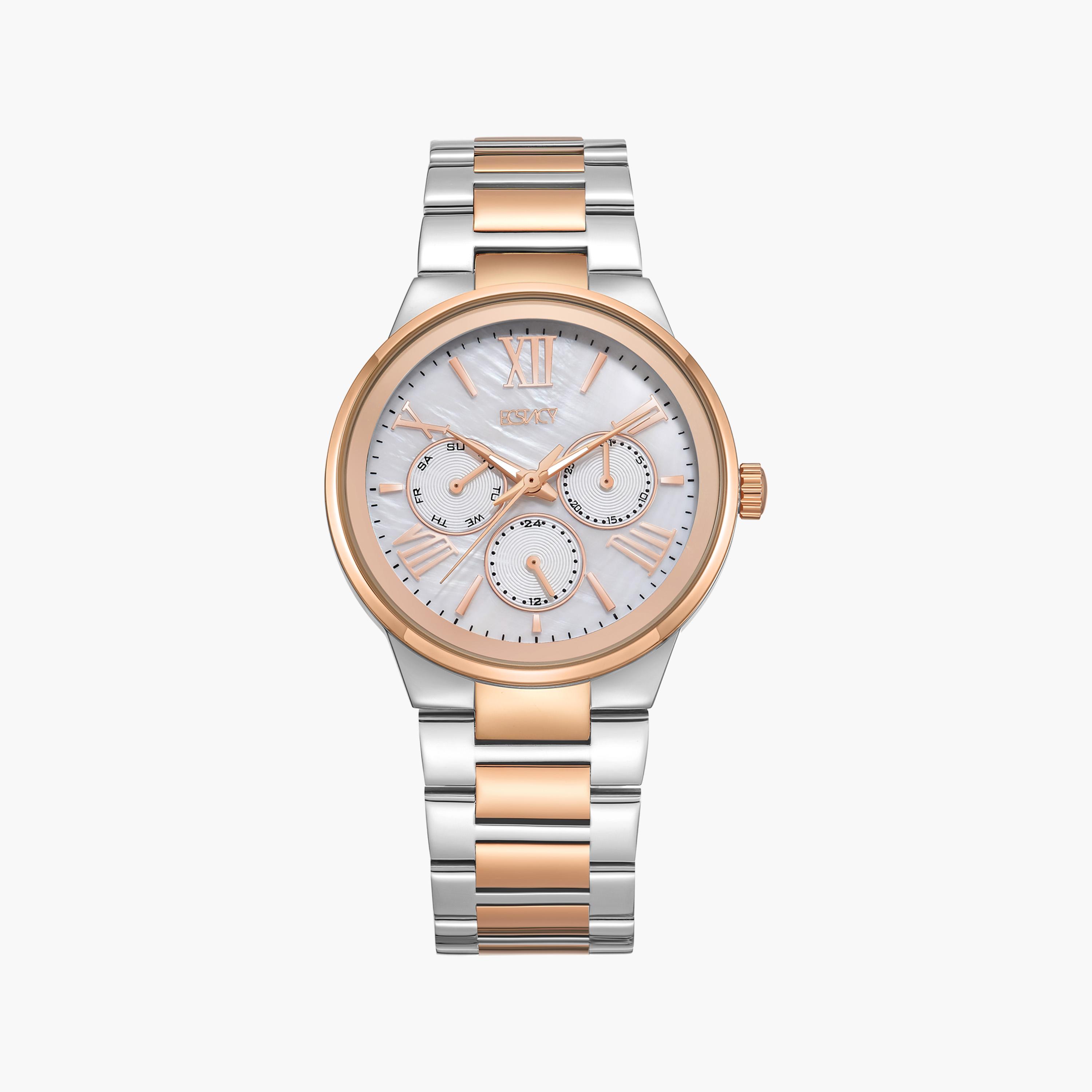 ساعة يد تناظرية فضية وذهبية بسوار ستانلس ستيل للرجال من أوماكس - 00HYB117N001-women-watchesandjewellery-watches-image-1
