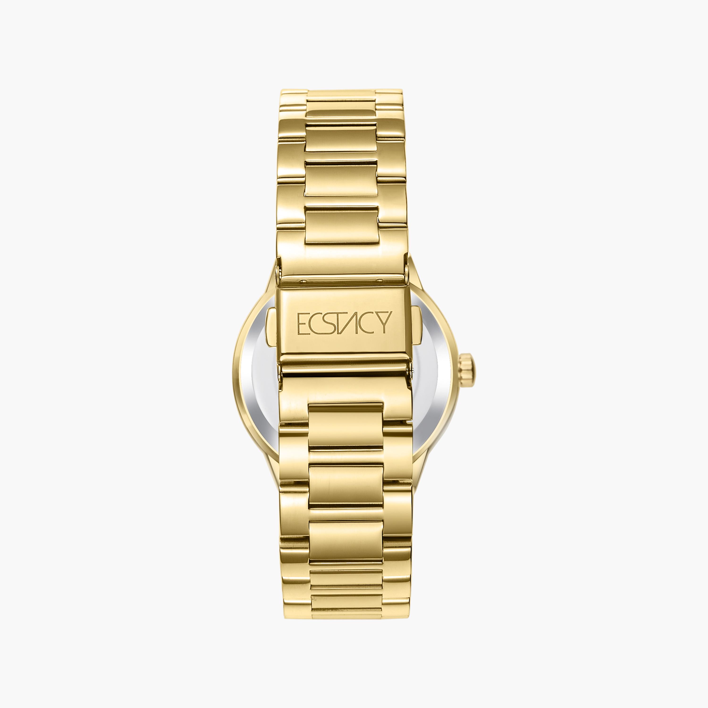 إكستاسي- ساعة كرونوغراف حزام ستانلس ستيل للنساء- ذهبي | E23613-GBGM-women-watchesandjewellery-watches-image-3