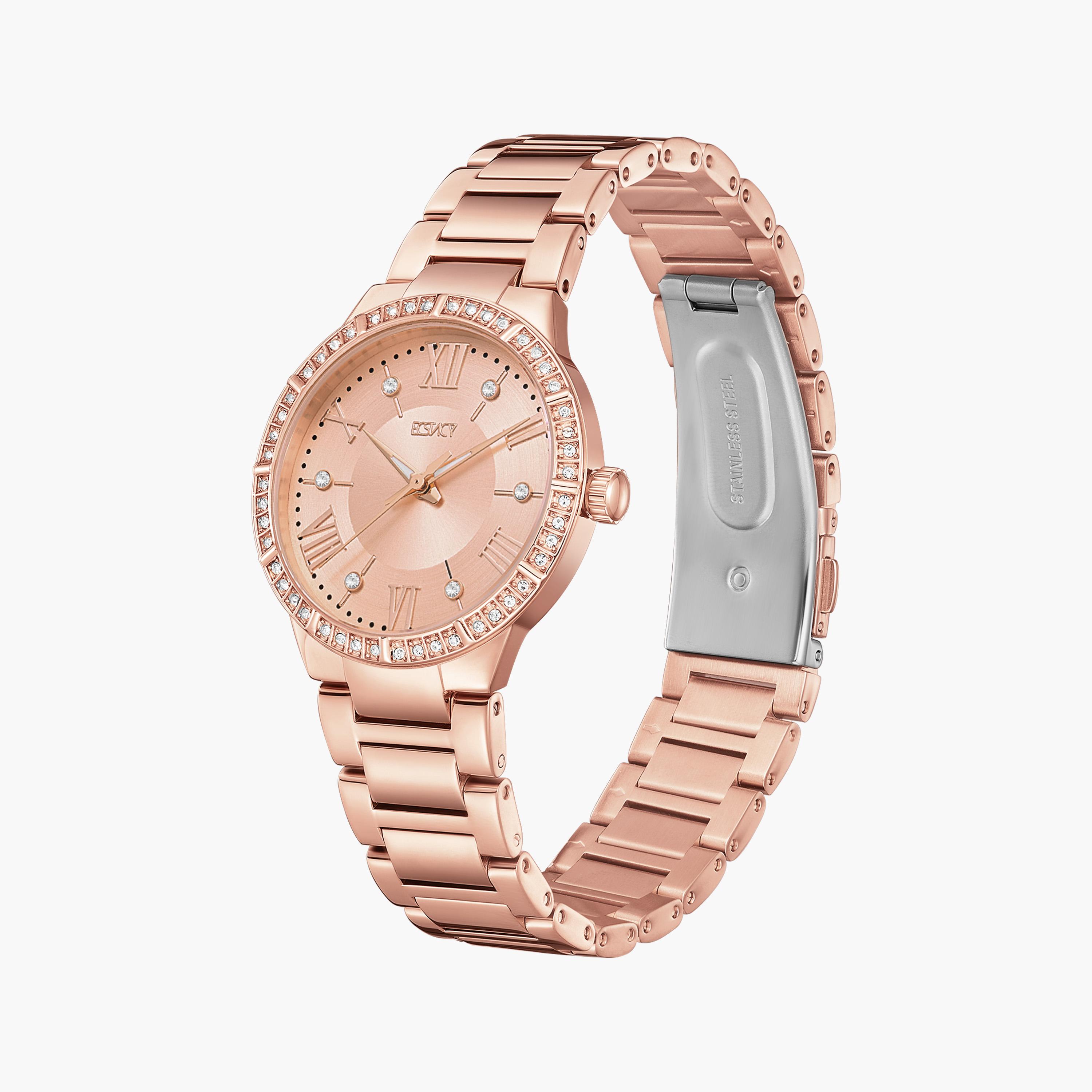 Ecstacy Women's Rose Gold Analog Stainless Steel Strap Watch | E23514-RBKK-women-watchesandjewellery-watches-image-3