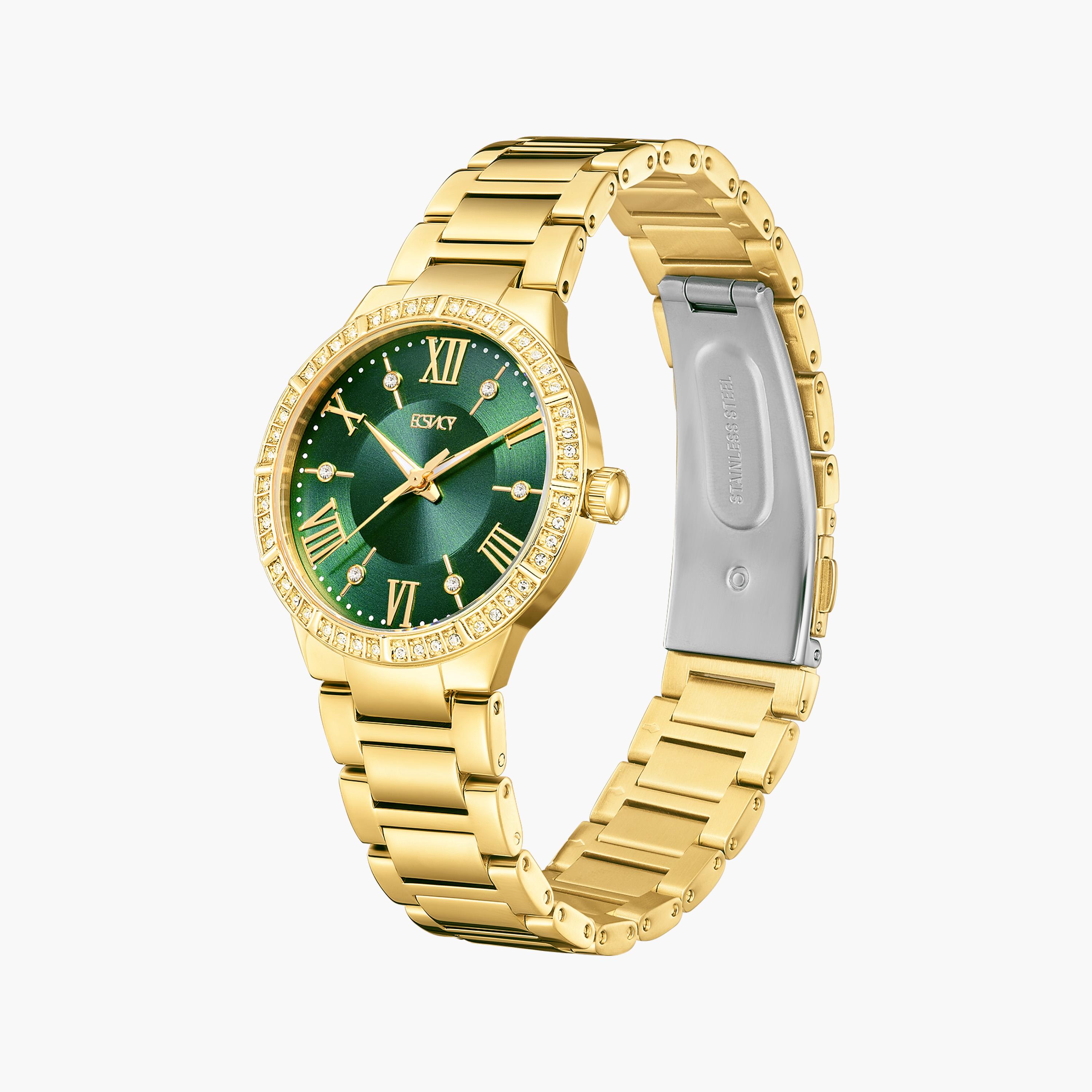 إكستاسي- ساعة تناظرية حزام ستانلس ستيل للنساء- ذهبي | E23514-RBKH-women-watchesandjewellery-watches-image-3