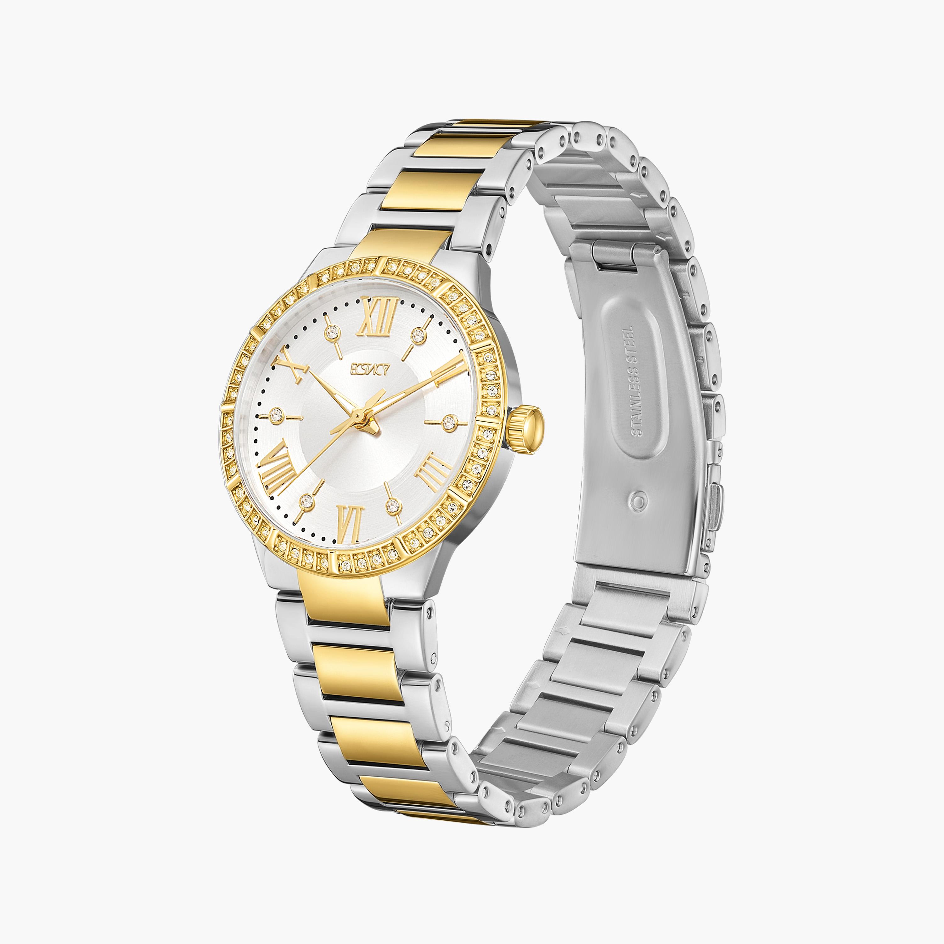 إكستاسي- ساعة تناظرية حزام ستانلس ستيل للنساء- ذهبي| E23514-TBTS-women-watchesandjewellery-watches-image-3