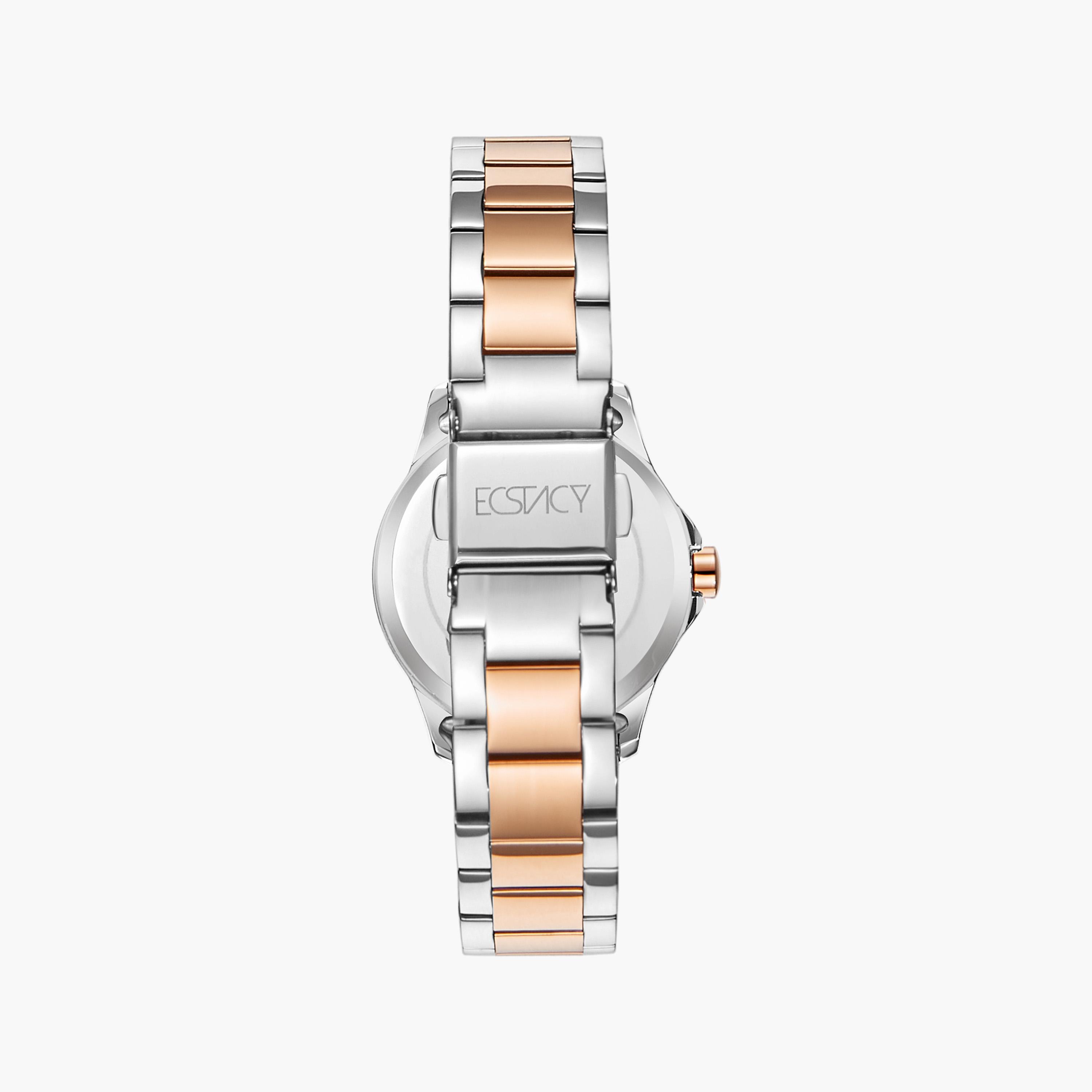 إكستاسي- ساعة تناظرية حزام ستانلس ستيل للنساء- ذهبي زهري  | E23516-KBKH-women-watchesandjewellery-watches-image-3