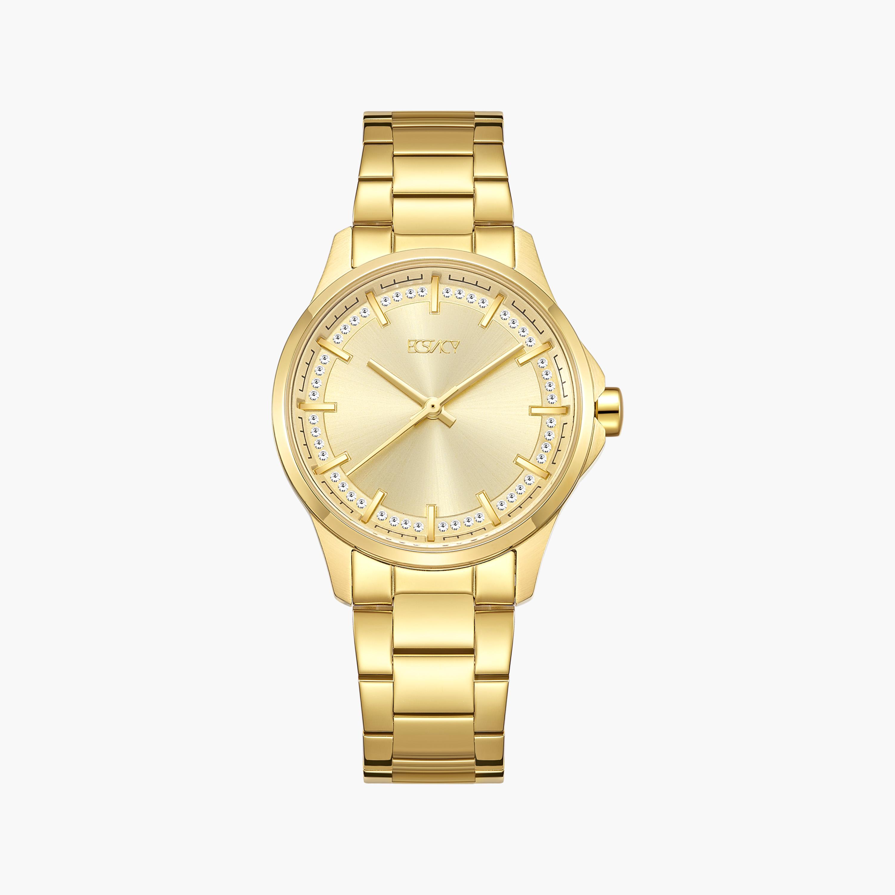 إكستاسي- ساعة تناظرية حزام ستانلس ستيل للنساء- ذهبي | E23516-GBGC-women-watchesandjewellery-watches-image-1