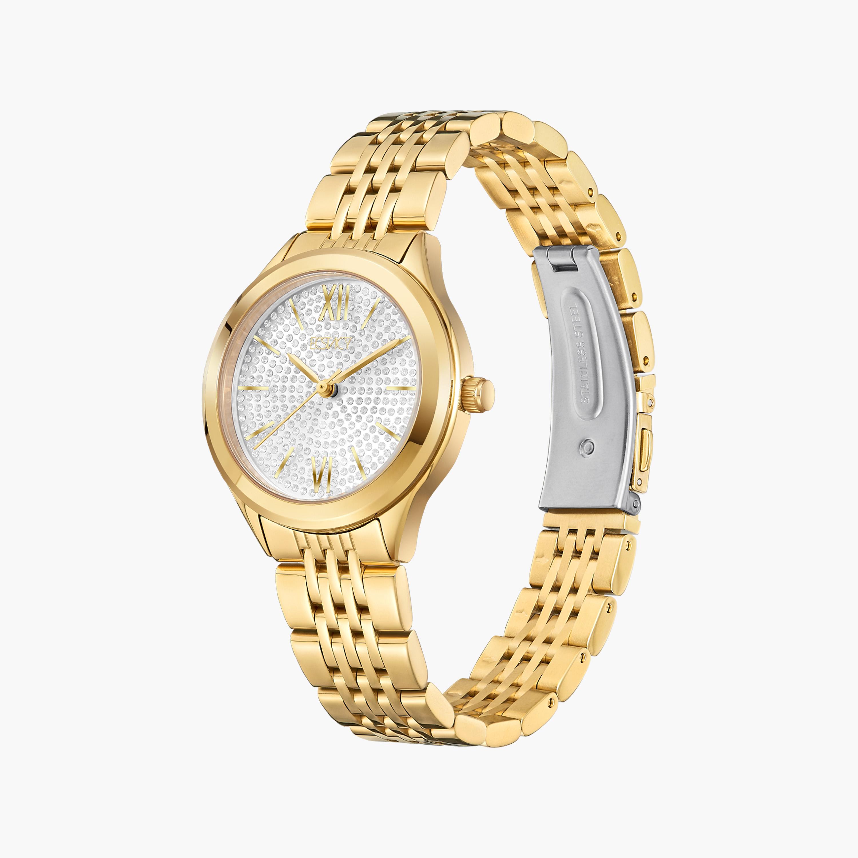 إكستاسي- ساعة تناظرية حزام ستانلس ستيل للنساء- ذهبي | E23517-GBGS-women-watchesandjewellery-watches-image-2