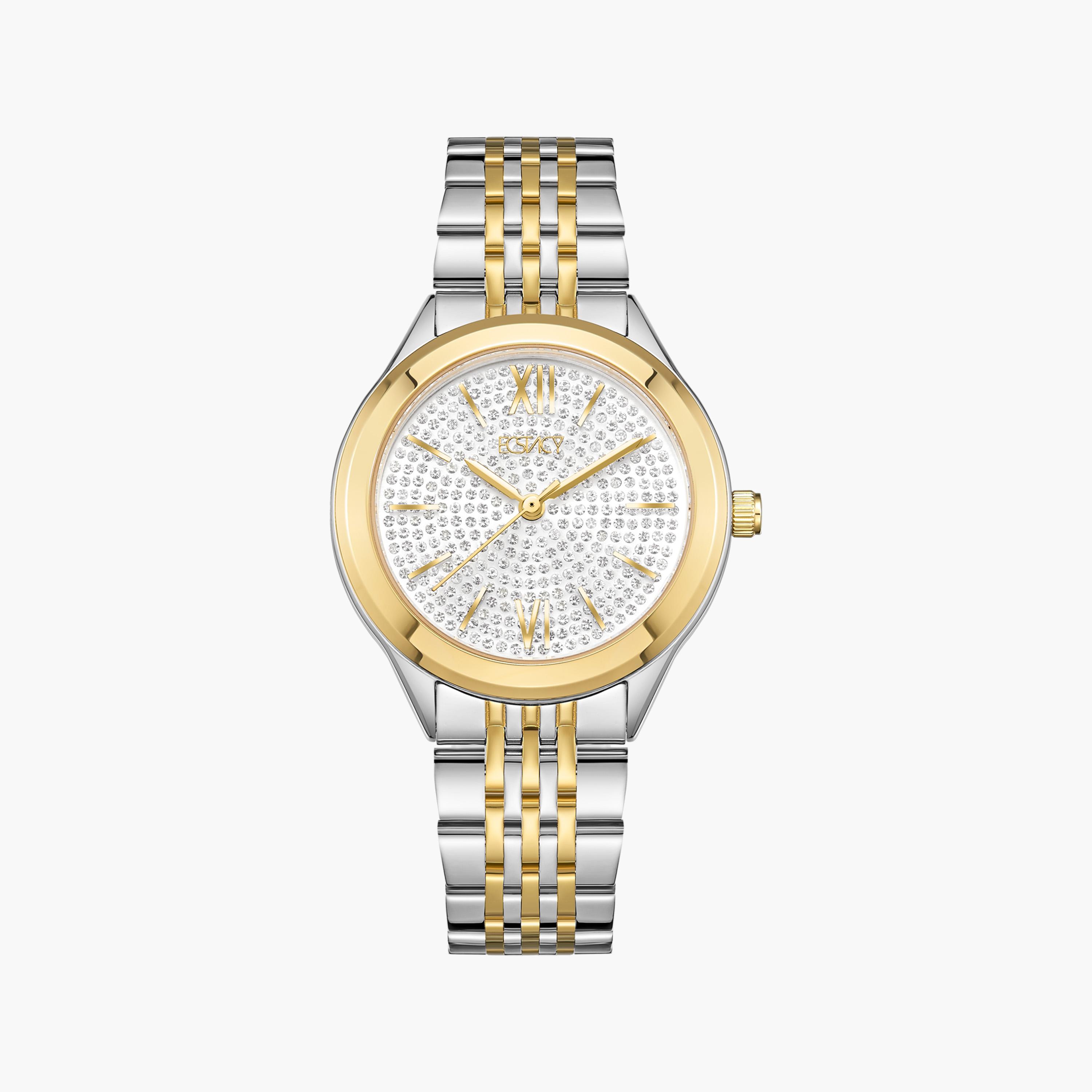 ساعة يد تناظرية فضية وذهبية بسوار ستانلس ستيل للرجال من أوماكس - 00HSC047N002-women-watchesandjewellery-watches-image-1