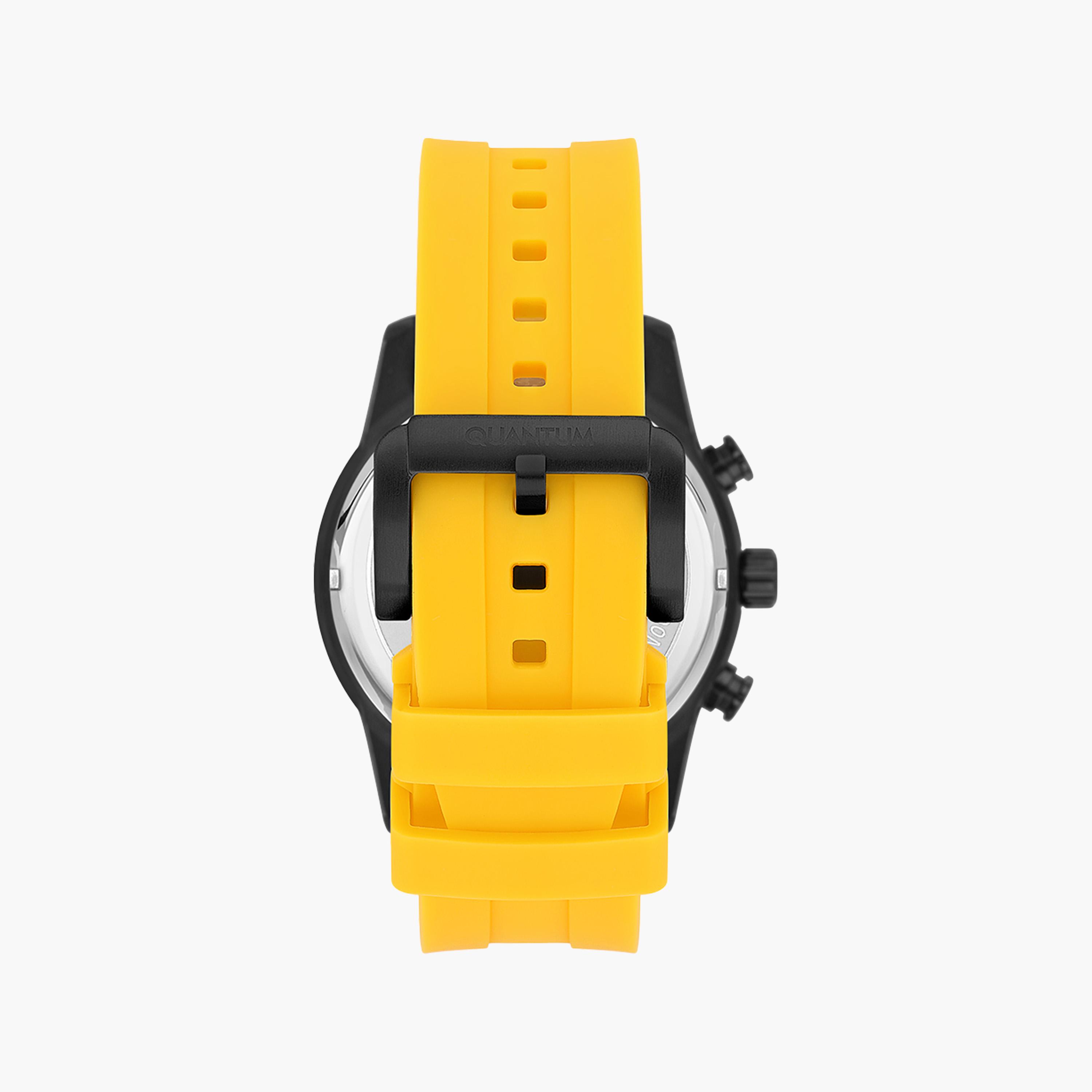Quantum Men's Yellow Chronograph Silicone Strap Watch | ADG678.634-men-watchesandjewellery-watches-image-3
