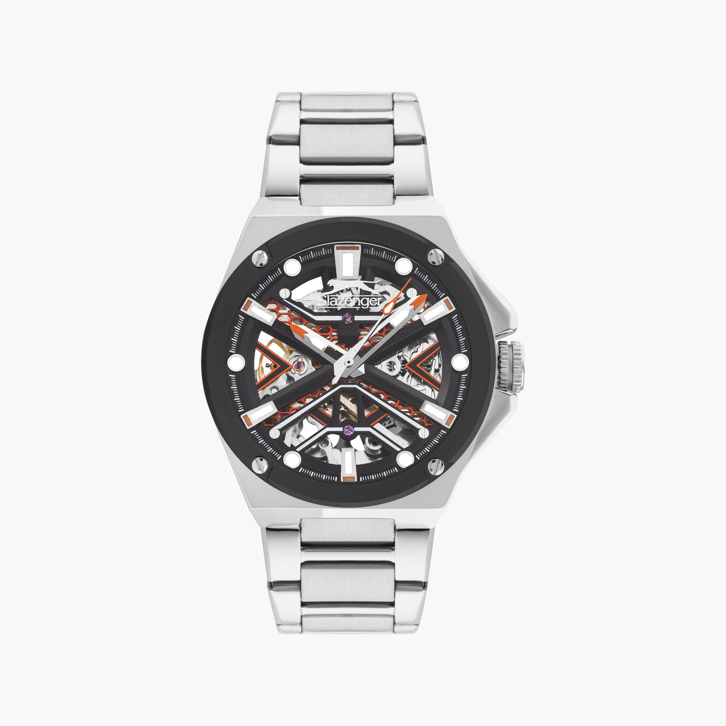 Slazenger Men's Silver Automatic Metal Strap Watch | SL.9.2264.1.02-men-watchesandjewellery-watches-image-1