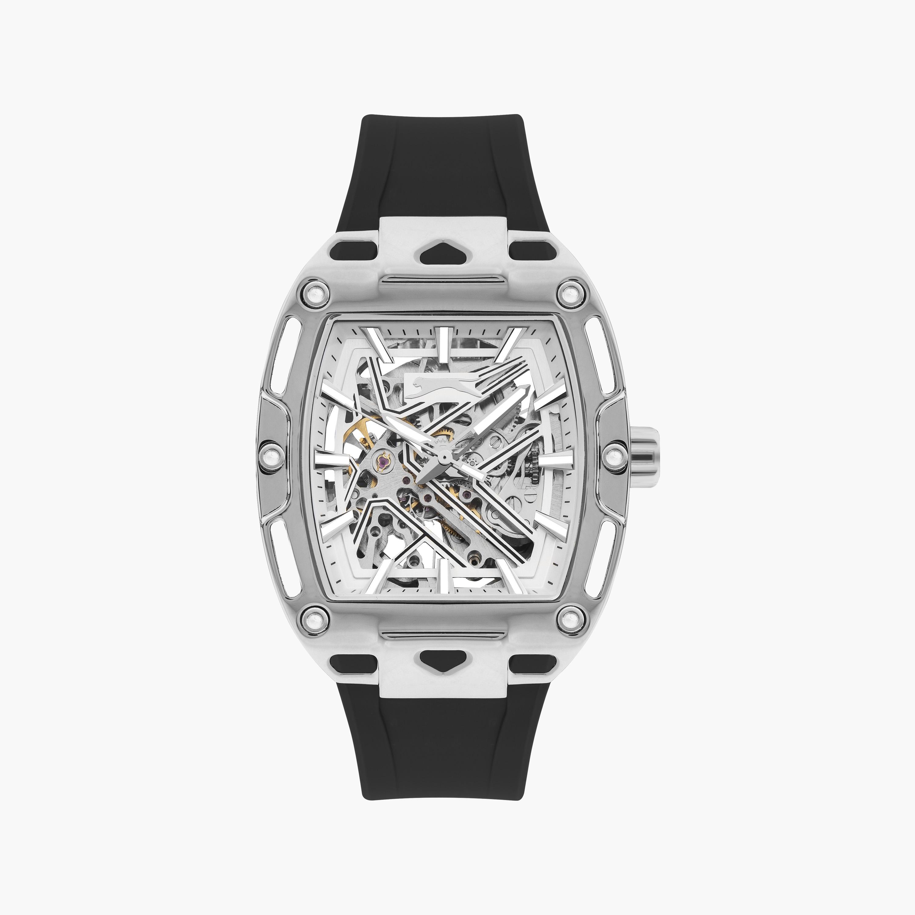 سلازنجر- ساعة رجالي اوتوماتيك حزام سليكون- أسود | SL.9.2270.1.01-men-watchesandjewellery-watches-image-1