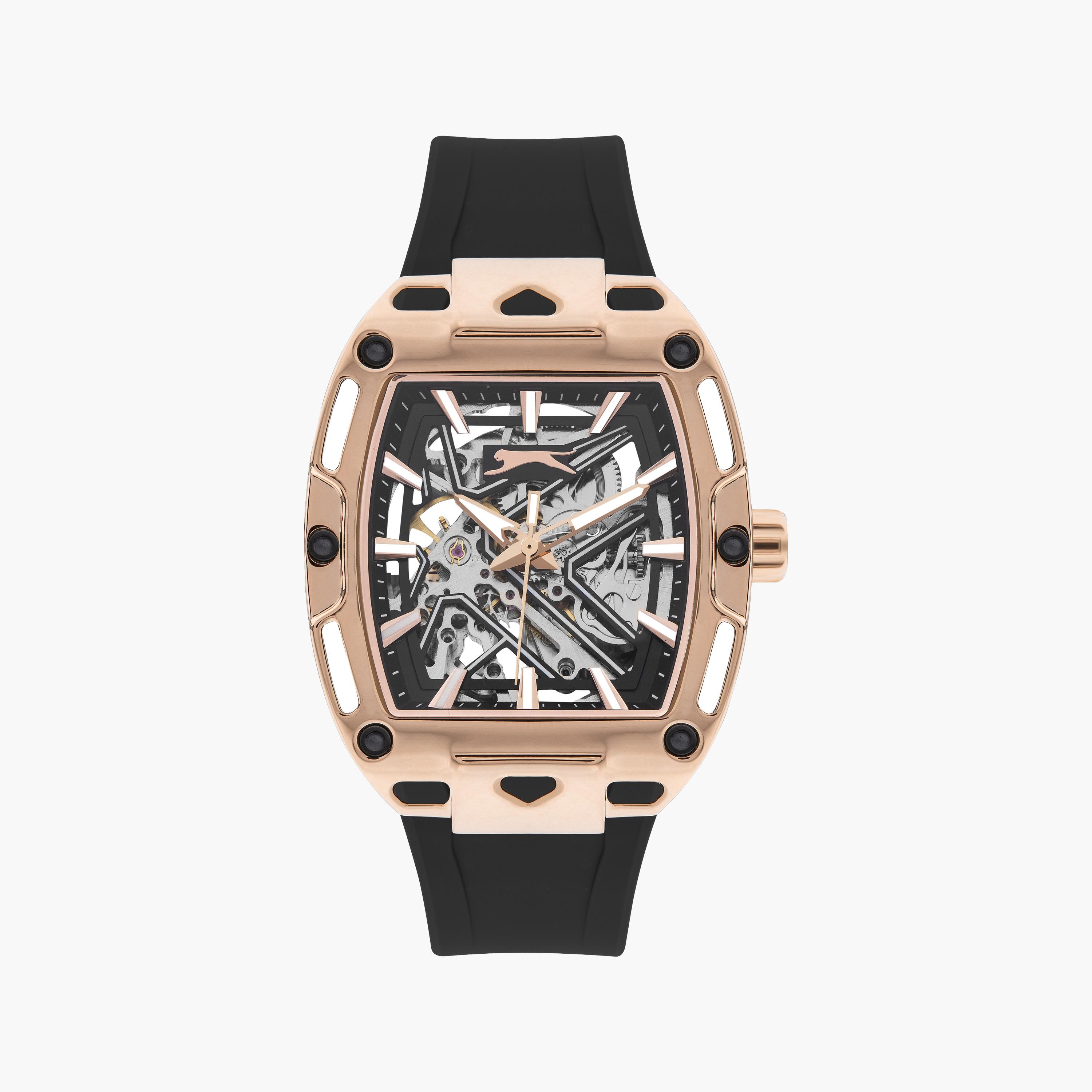 Slazenger Men's Black Automatic Silicone Strap Watch | SL.9.2270.1.04-men-watchesandjewellery-watches-image-1