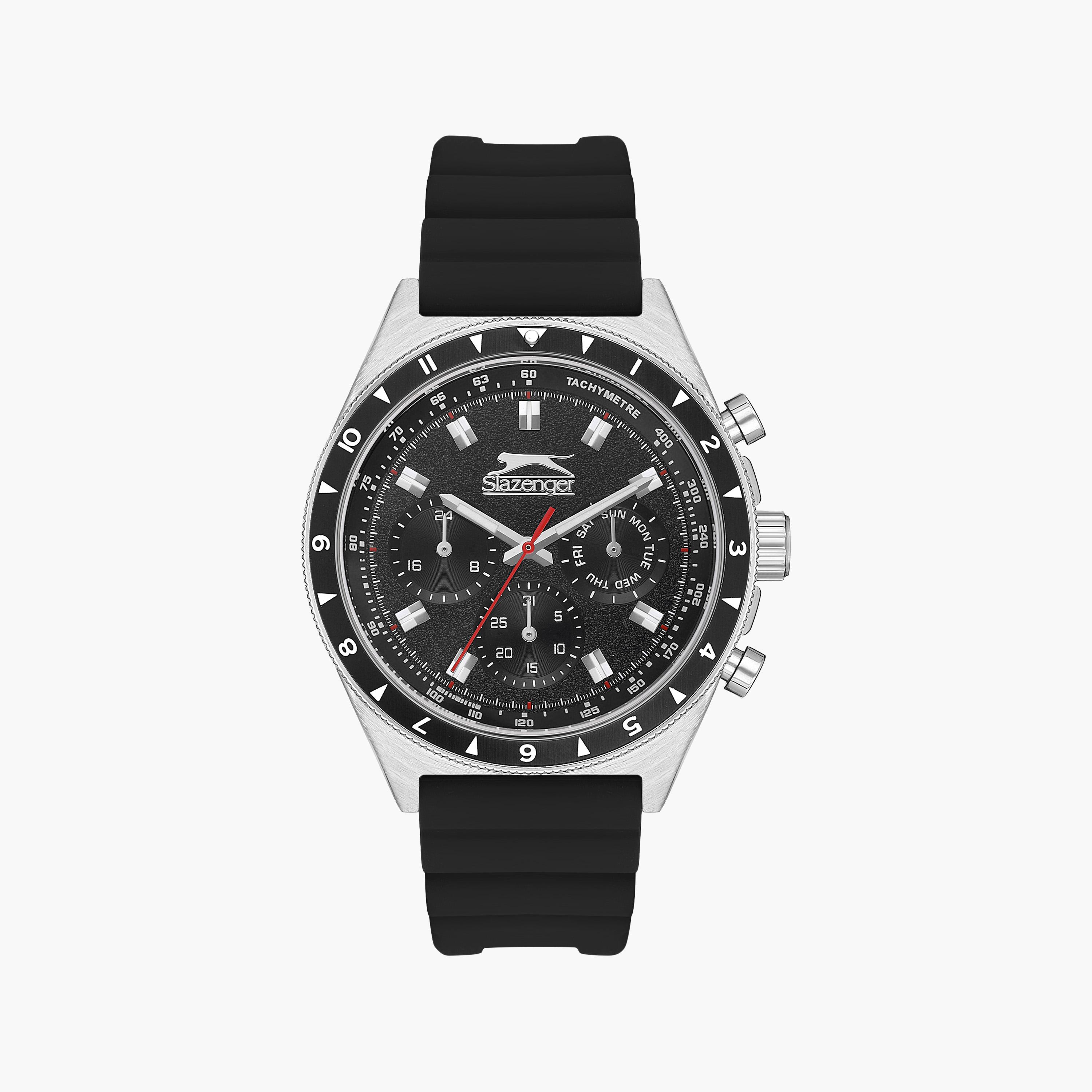 Slazenger Men's Black Chronograph Silicone Strap Watch | SL.9.2247.2.01-men-watchesandjewellery-watches-image-1