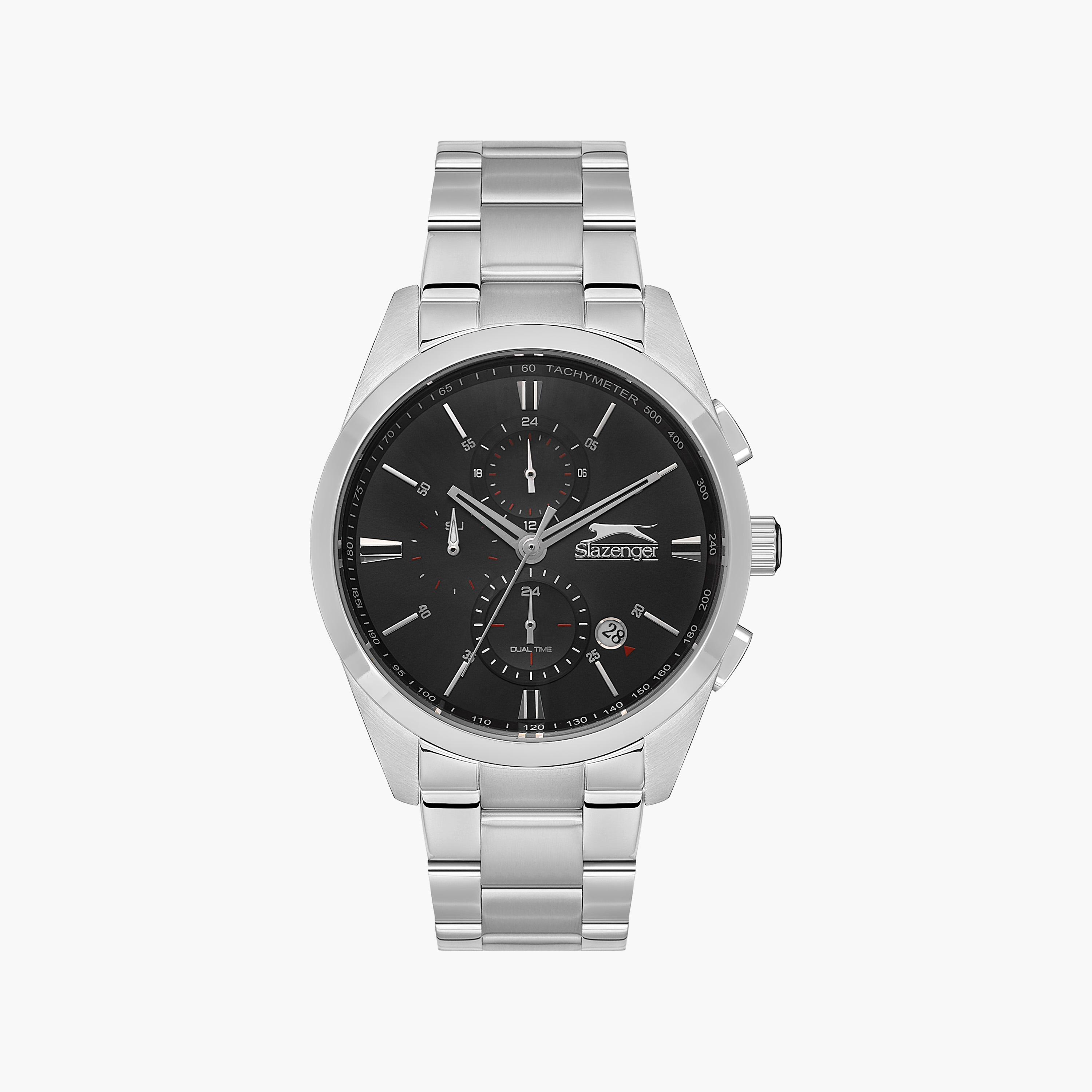 Slazenger Men's Silver Chronograph Metal Strap Watch | SL.9.2215.2.02-men-watchesandjewellery-watches-image-1