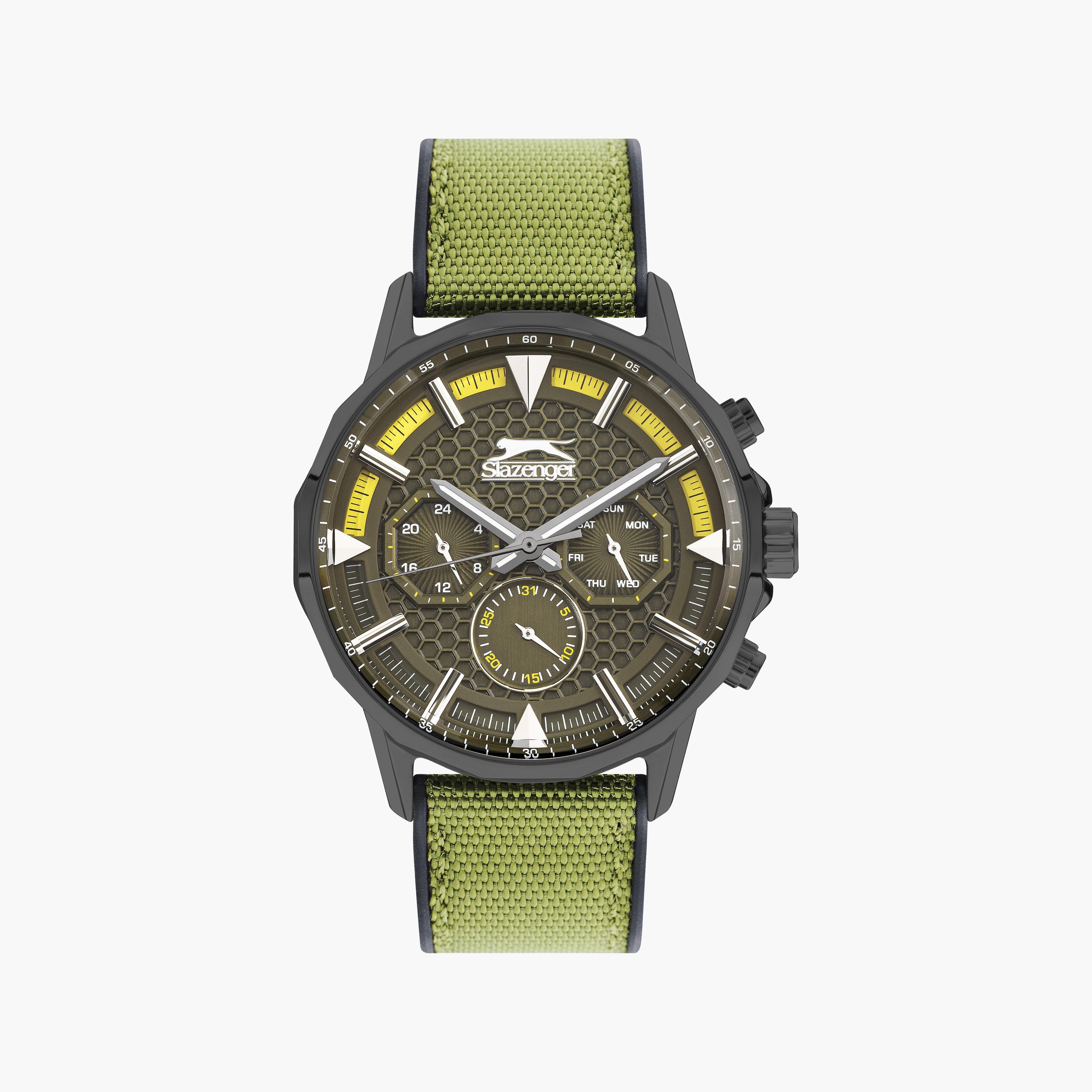 Slazenger Men's Green Chronograph Fabric Strap Watch | SL.9.2217.2.03-men-watchesandjewellery-watches-image-1