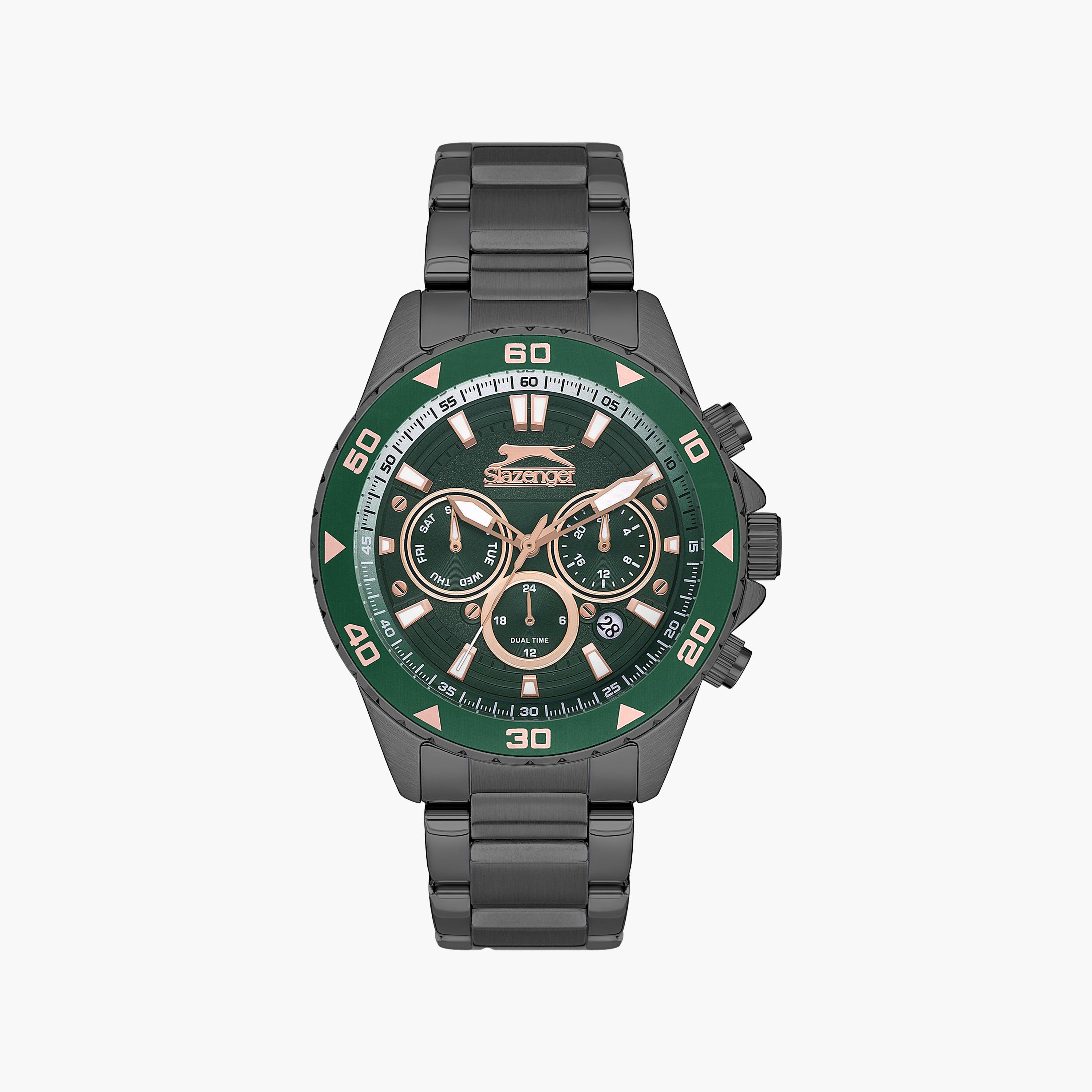 Slazenger Men's Gun Metal Chronograph Metal Strap Watch | SL.9.2250.2.02-men-watchesandjewellery-watches-image-1