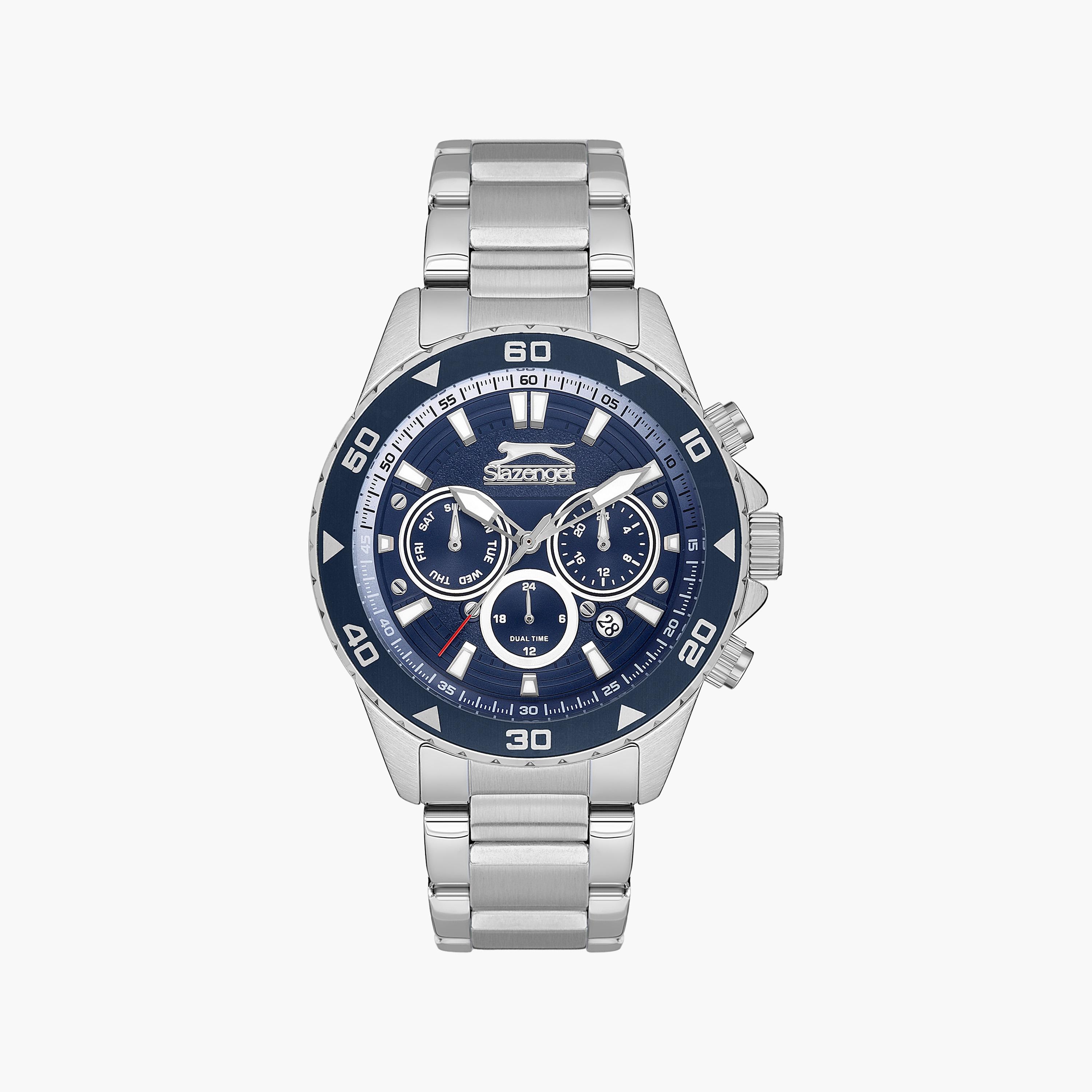 Slazenger Men's Silver Chronograph Metal Strap Watch | SL.9.2250.2.03-men-watchesandjewellery-watches-image-1