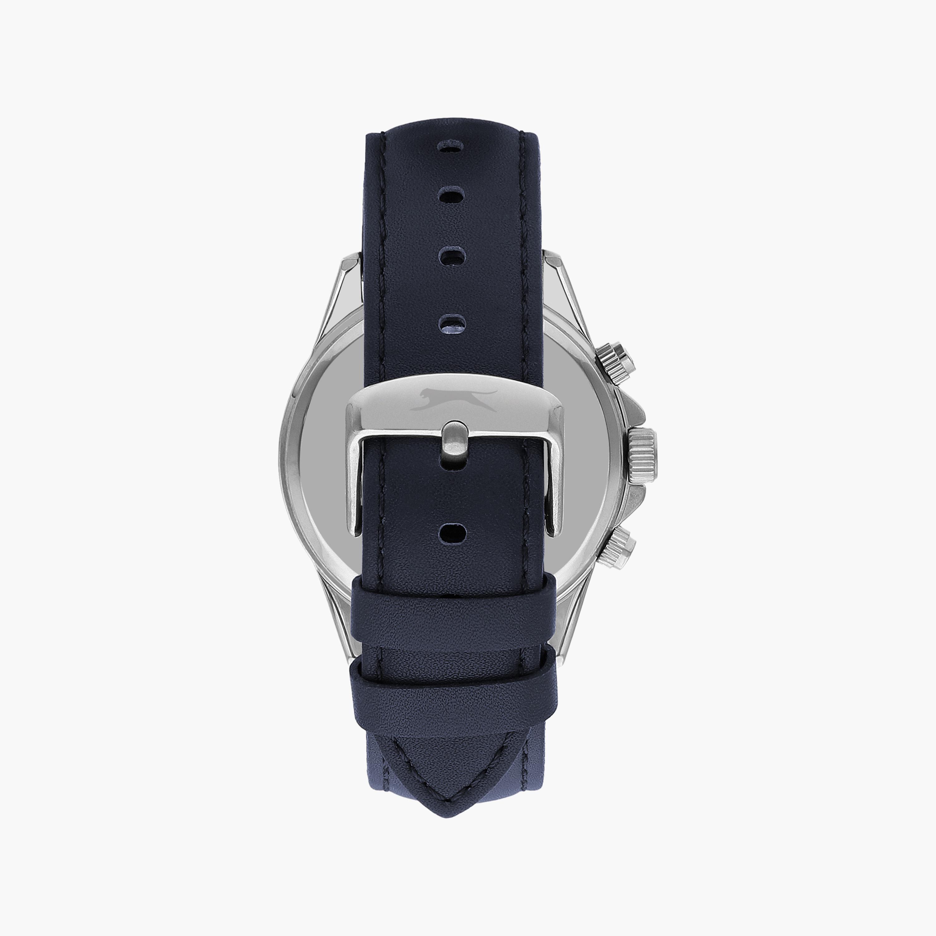 Slazenger Men's Blue Chronograph Leather Strap Watch | SL.9.2251.2.03-men-watchesandjewellery-watches-image-3