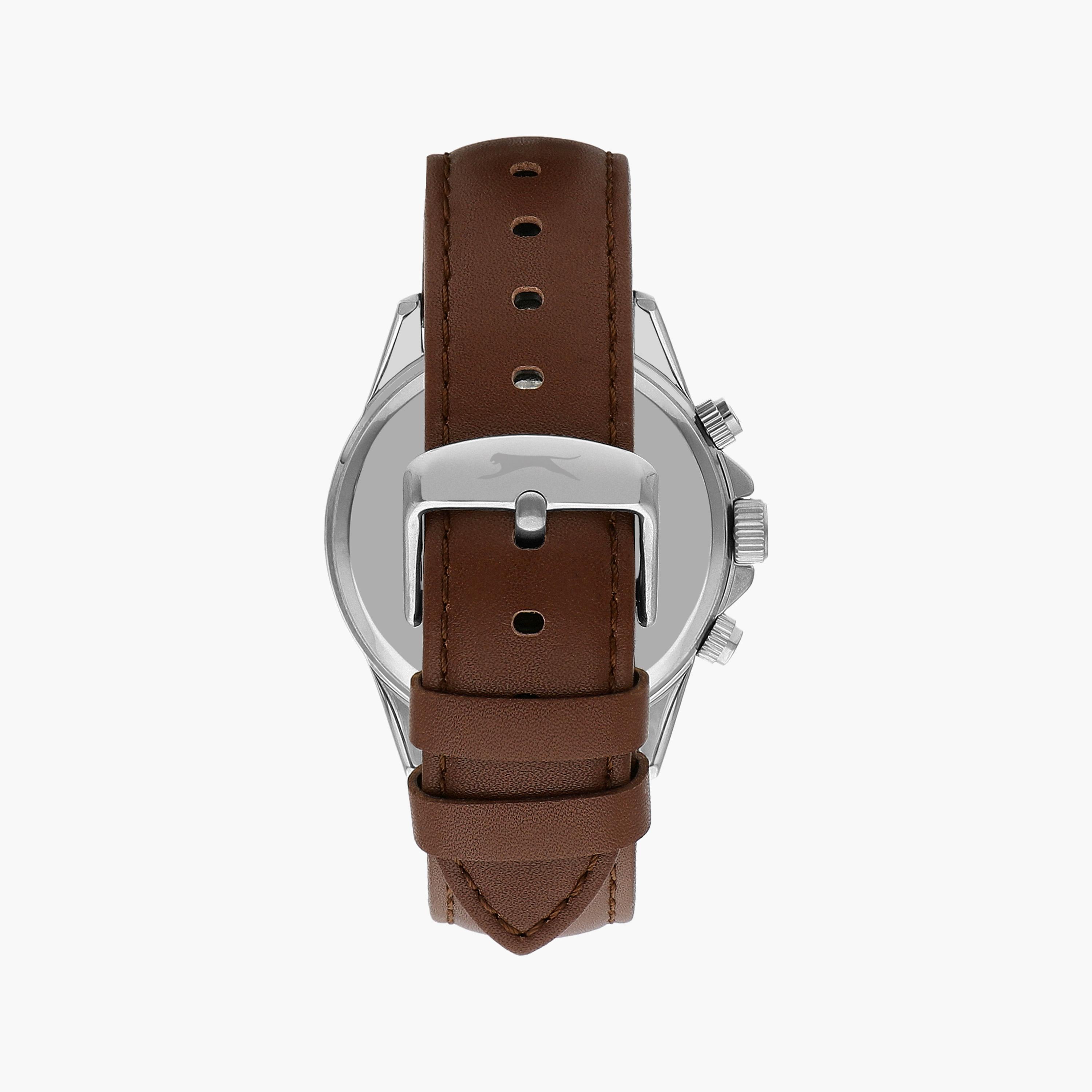 Slazenger Men's Brown Chronograph Leather Strap Watch | SL.9.2251.2.04-men-watchesandjewellery-watches-image-3