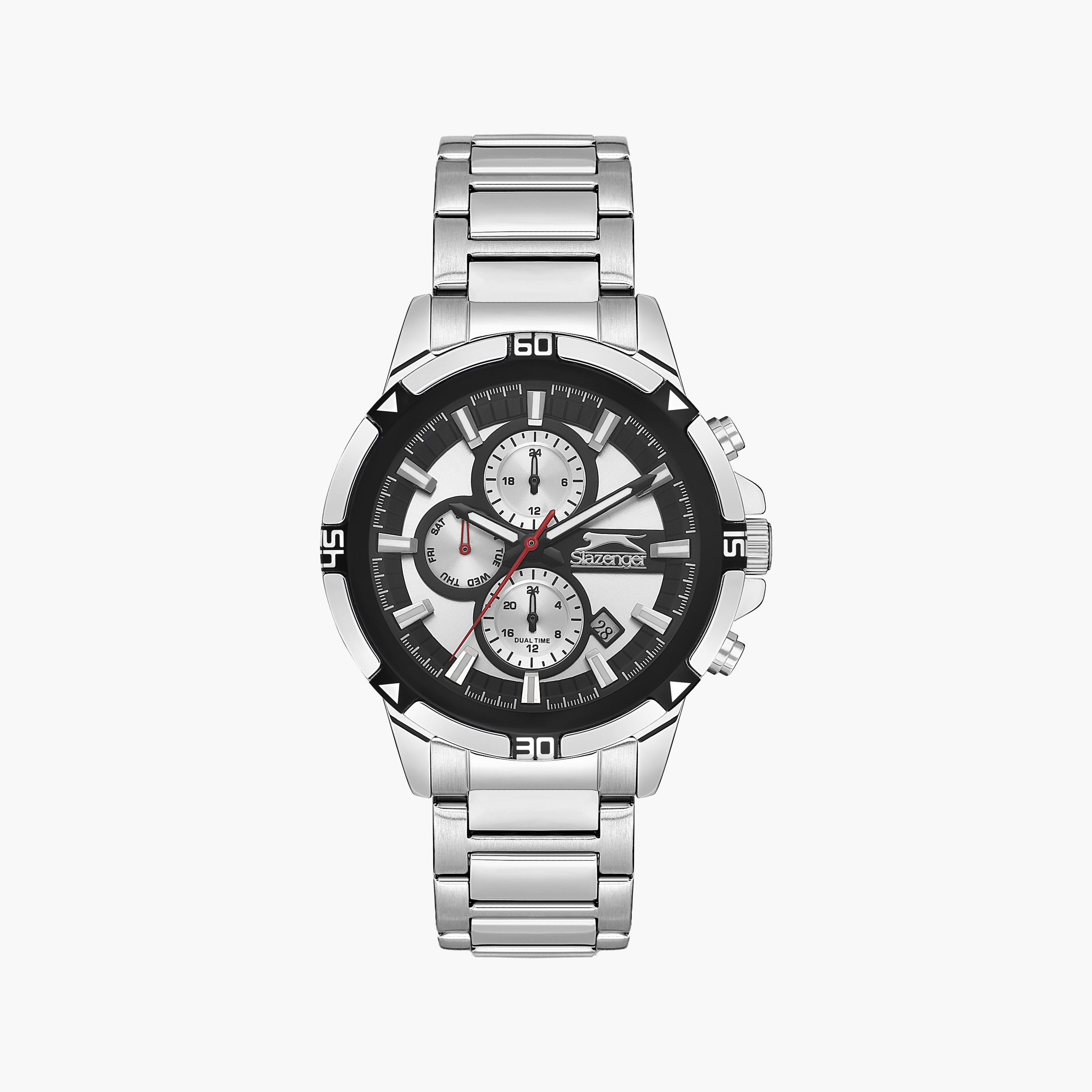 Slazenger Men's Silver Chronograph Metal Strap Watch | SL.9.2249.2.01-men-watchesandjewellery-watches-image-1
