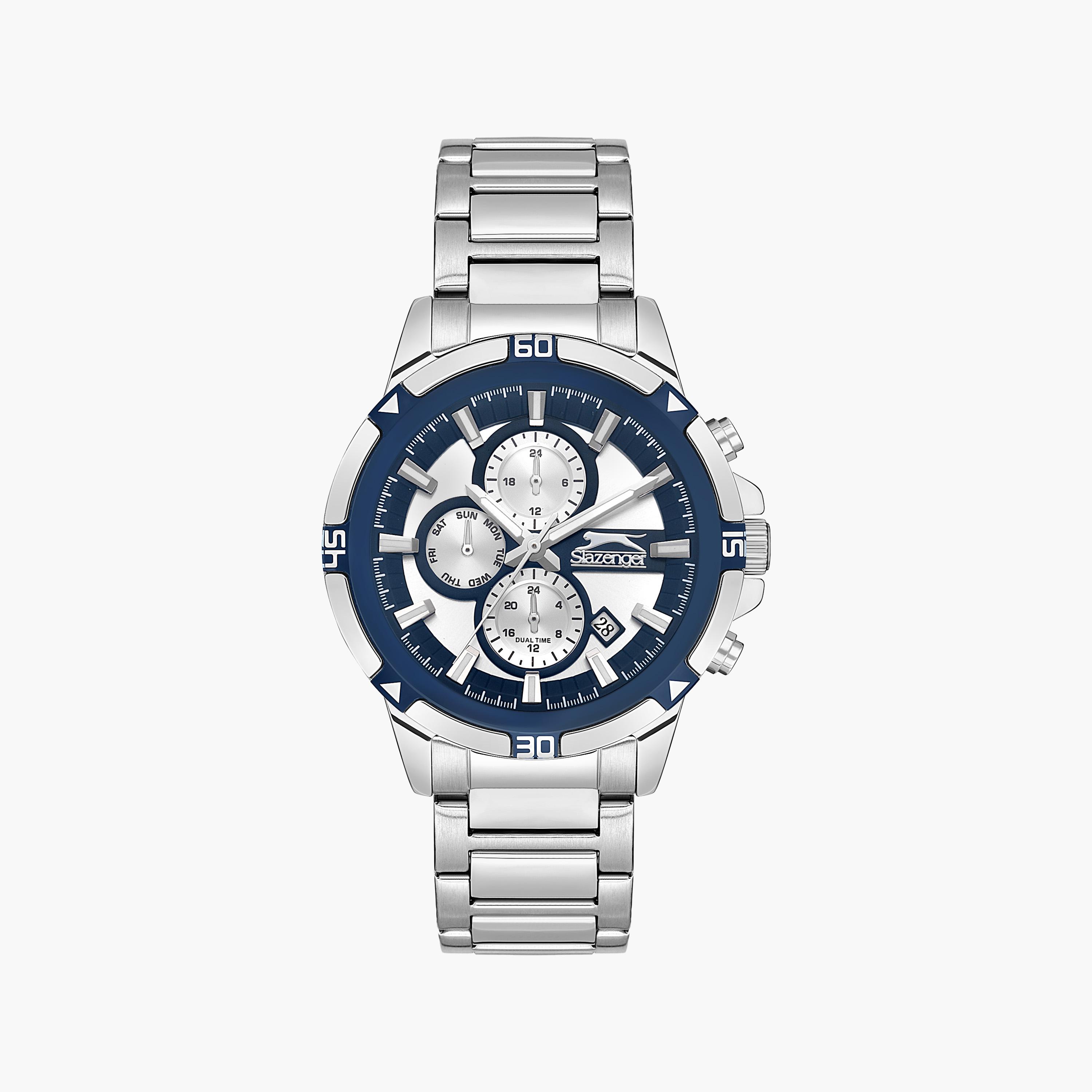 Slazenger Men's Silver Chronograph Metal Strap Watch | SL.9.2249.2.02-men-watchesandjewellery-watches-image-1