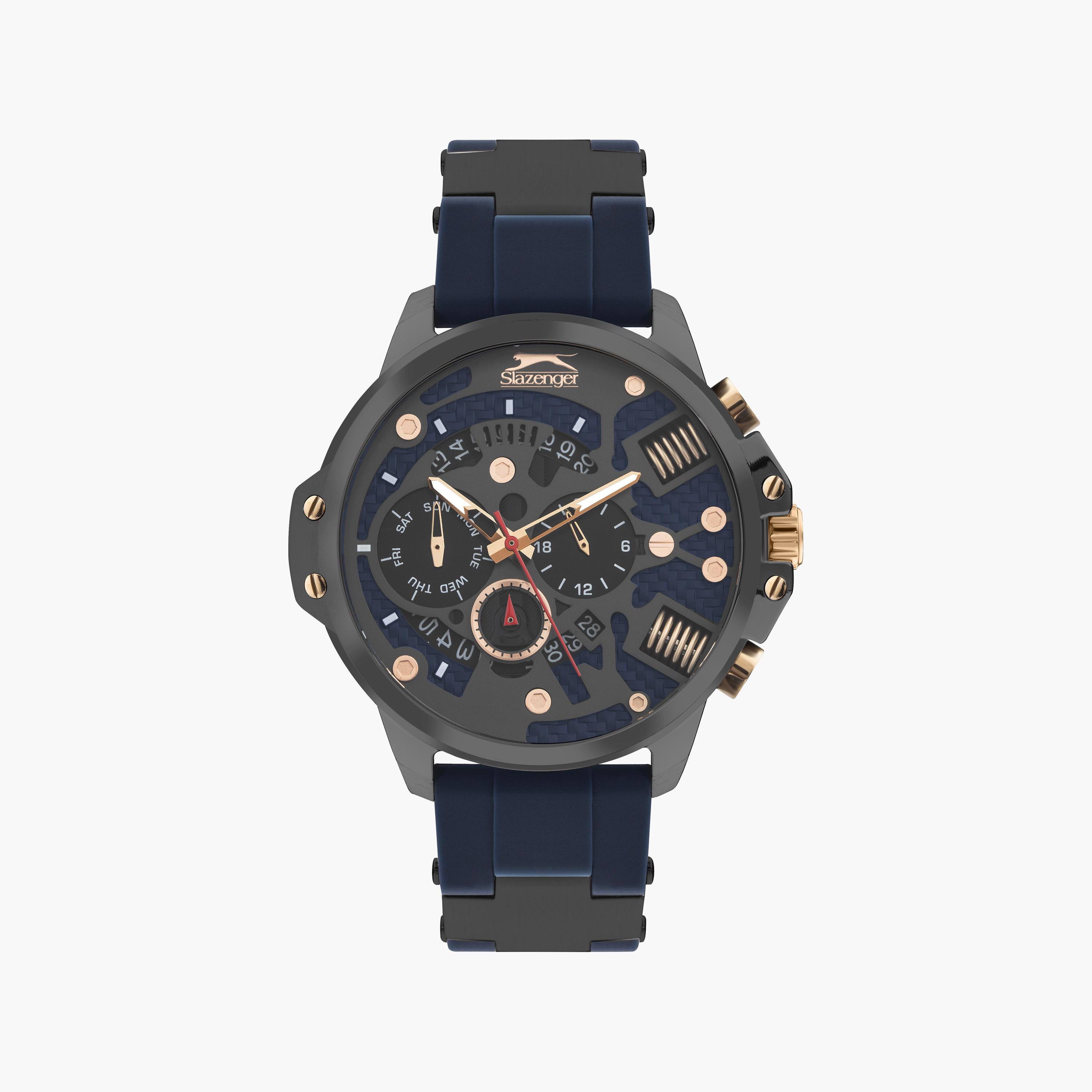 Slazenger Men's Blue Chronograph Silicone Strap Watch | SL.9.2212.2.02-men-watchesandjewellery-watches-image-1