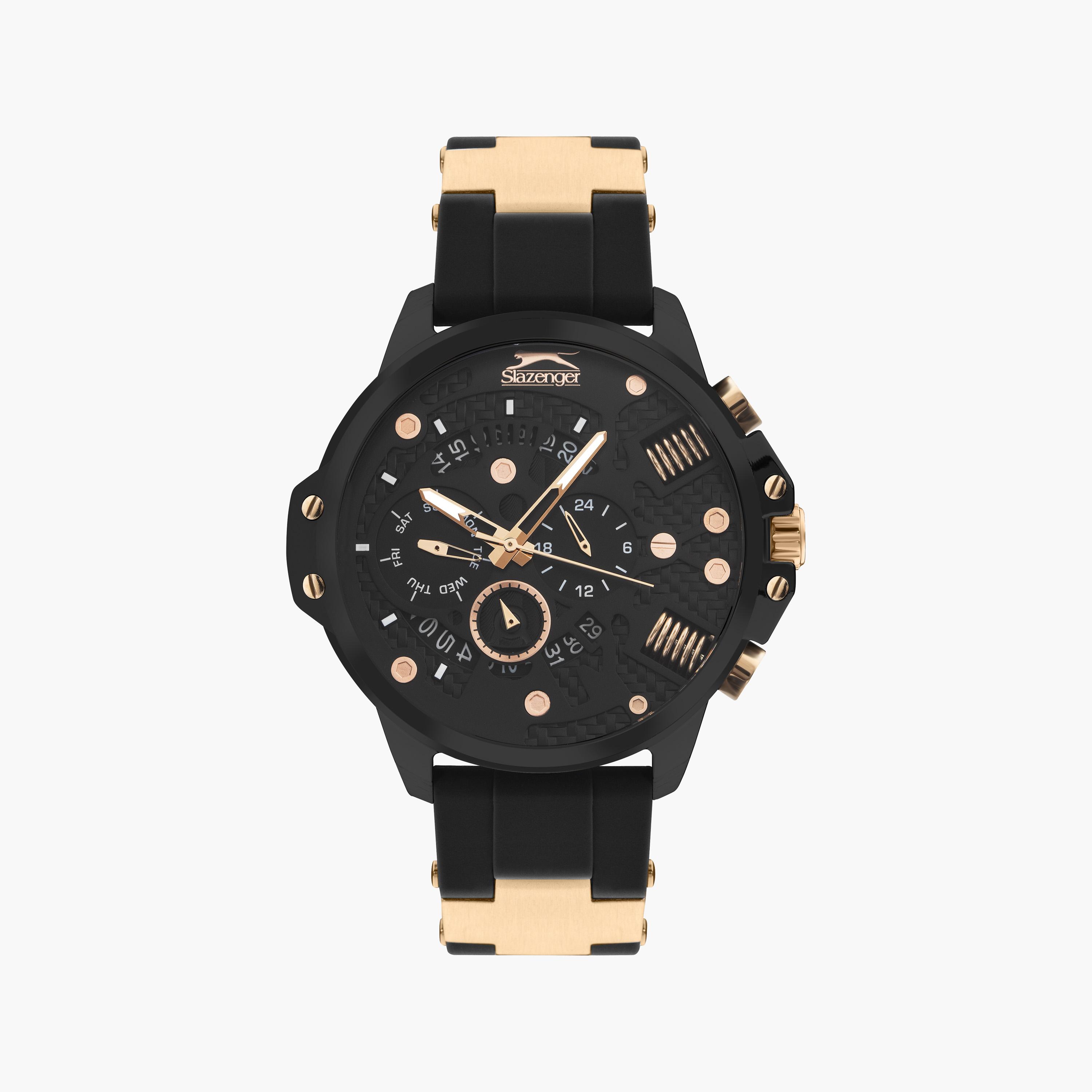 Slazenger Men's Black Chronograph Silicone Strap Watch | SL.9.2212.2.03-men-watchesandjewellery-watches-image-1