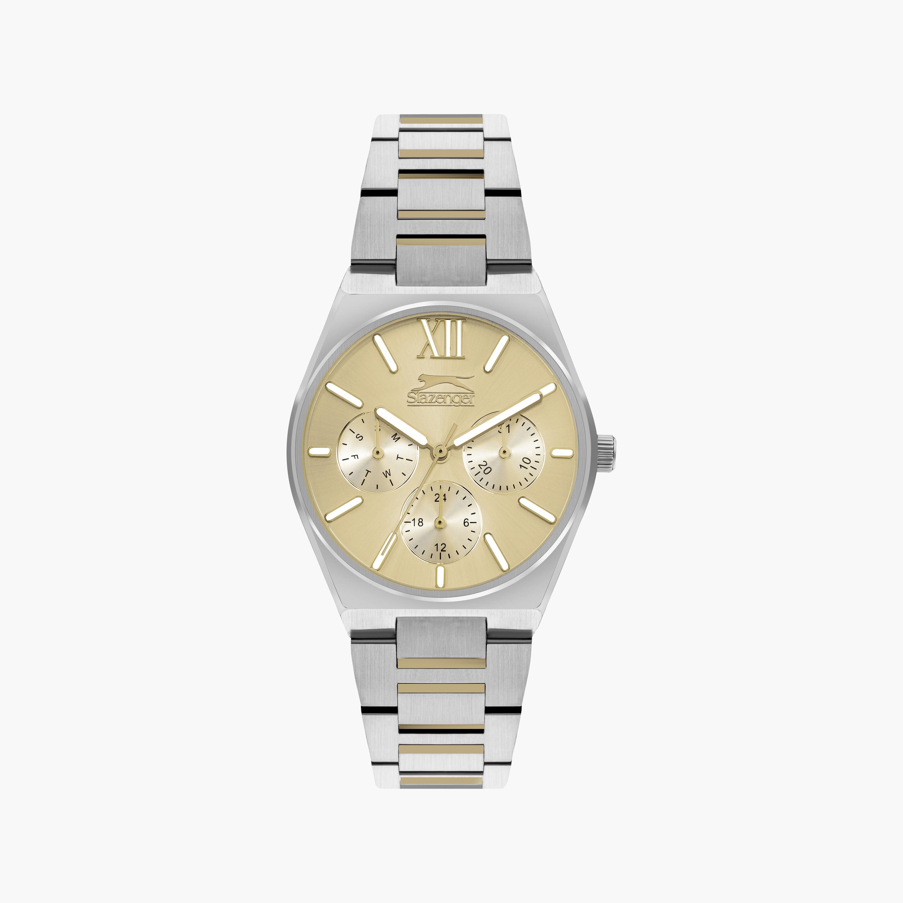 ساعة يد تناظرية فضية وذهبية بسوار ستانلس ستيل للرجال من أوماكس - 00JSM003N002-women-watchesandjewellery-watches-image-1