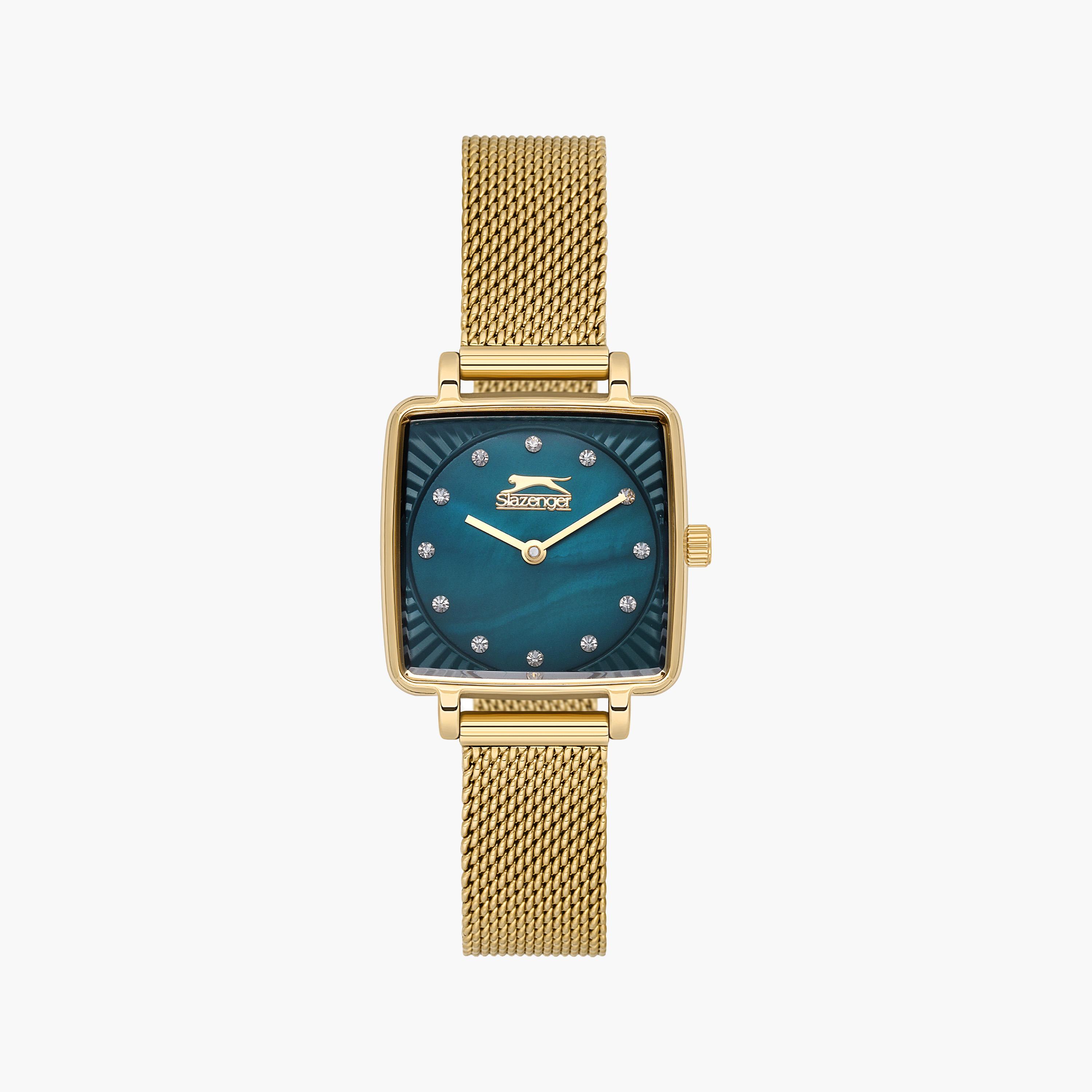 Slazenger Gold Analog Mesh Strap Watch | SL.9.2255.3.06-women-watchesandjewellery-watches-image-1