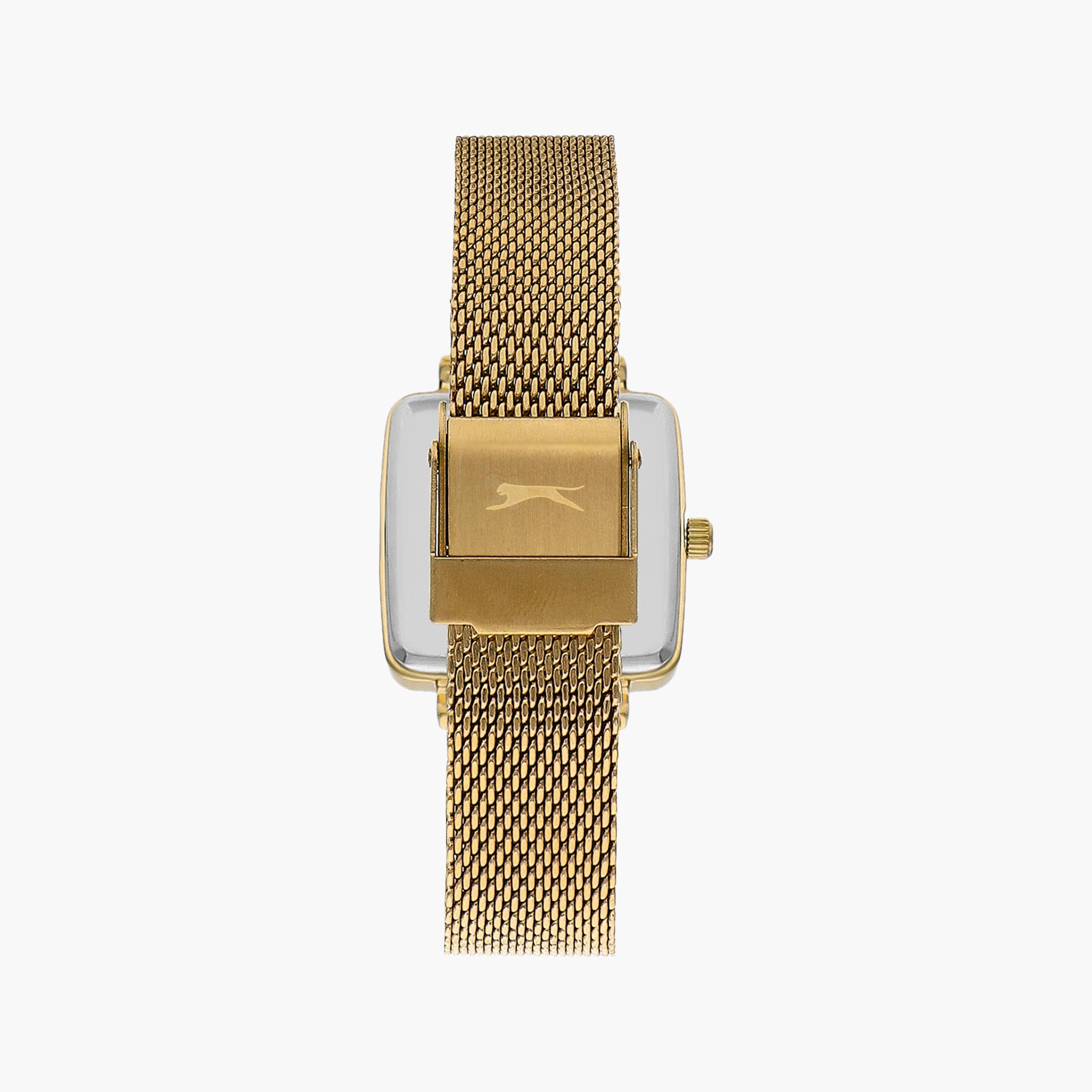 Slazenger Gold Analog Mesh Strap Watch | SL.9.2255.3.06-women-watchesandjewellery-watches-image-3