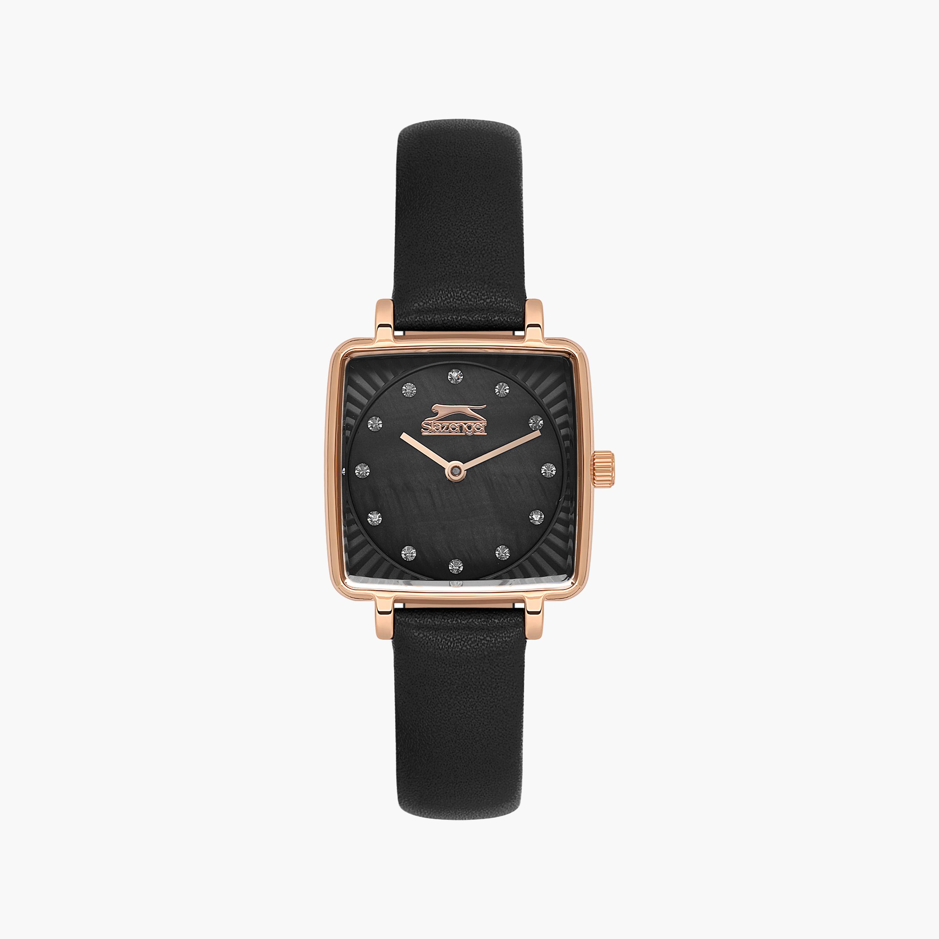 Slazenger Black Analog Leather Strap Watch | SL.9.2256.3.02-women-watchesandjewellery-watches-image-1