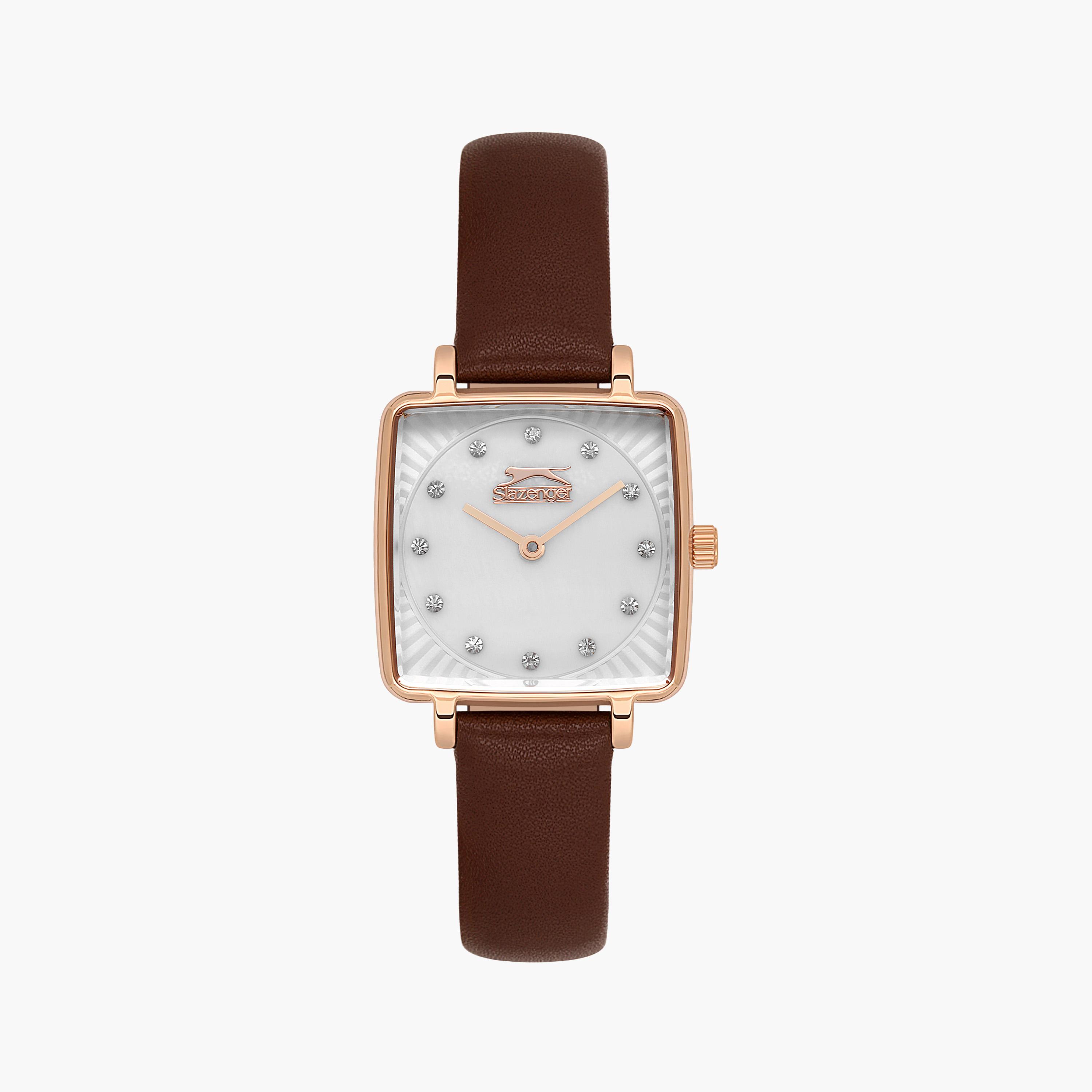 Slazenger Brown Analog Leather Strap Watch | SL.9.2256.3.05-women-watchesandjewellery-watches-image-1