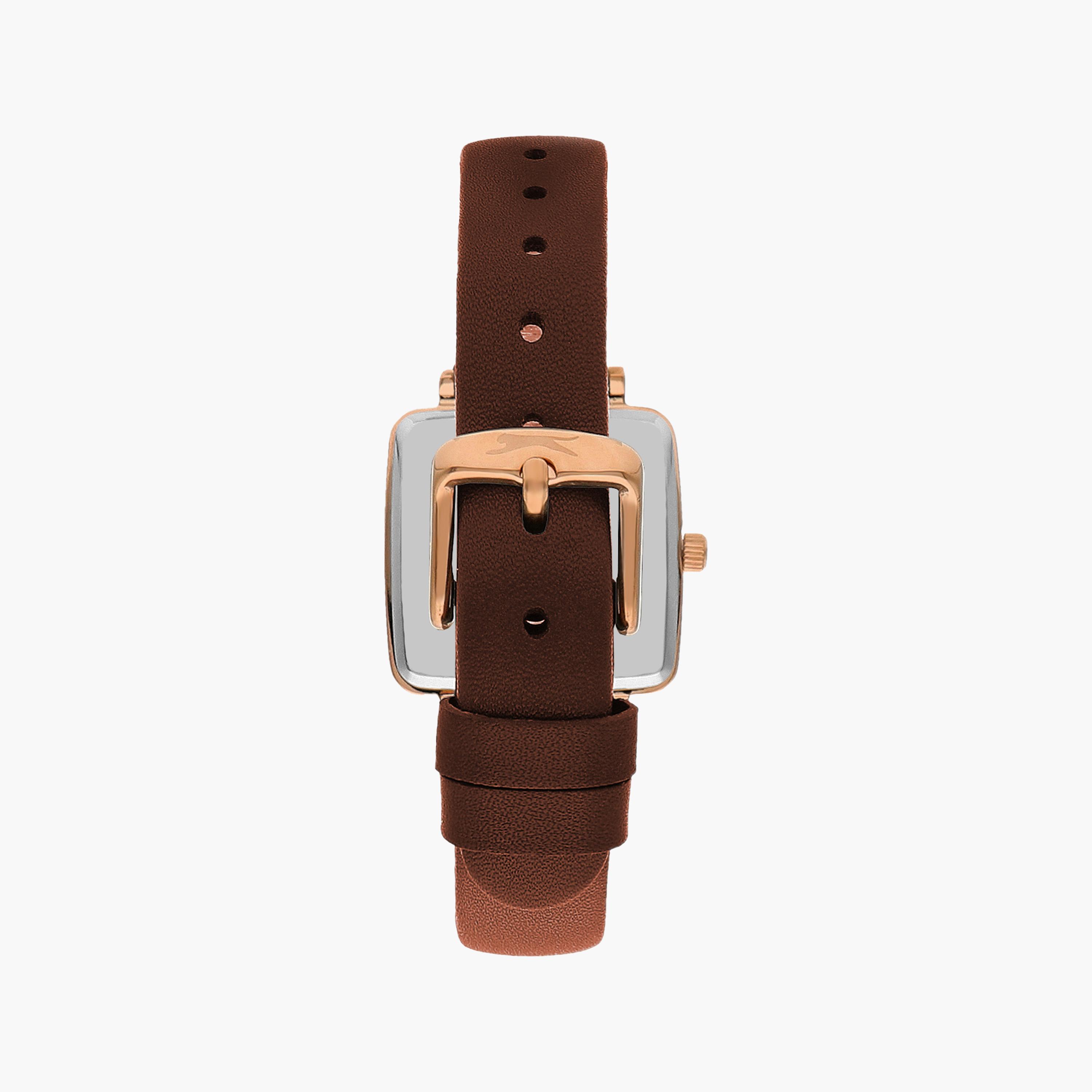 Slazenger Brown Analog Leather Strap Watch | SL.9.2256.3.05-women-watchesandjewellery-watches-image-3