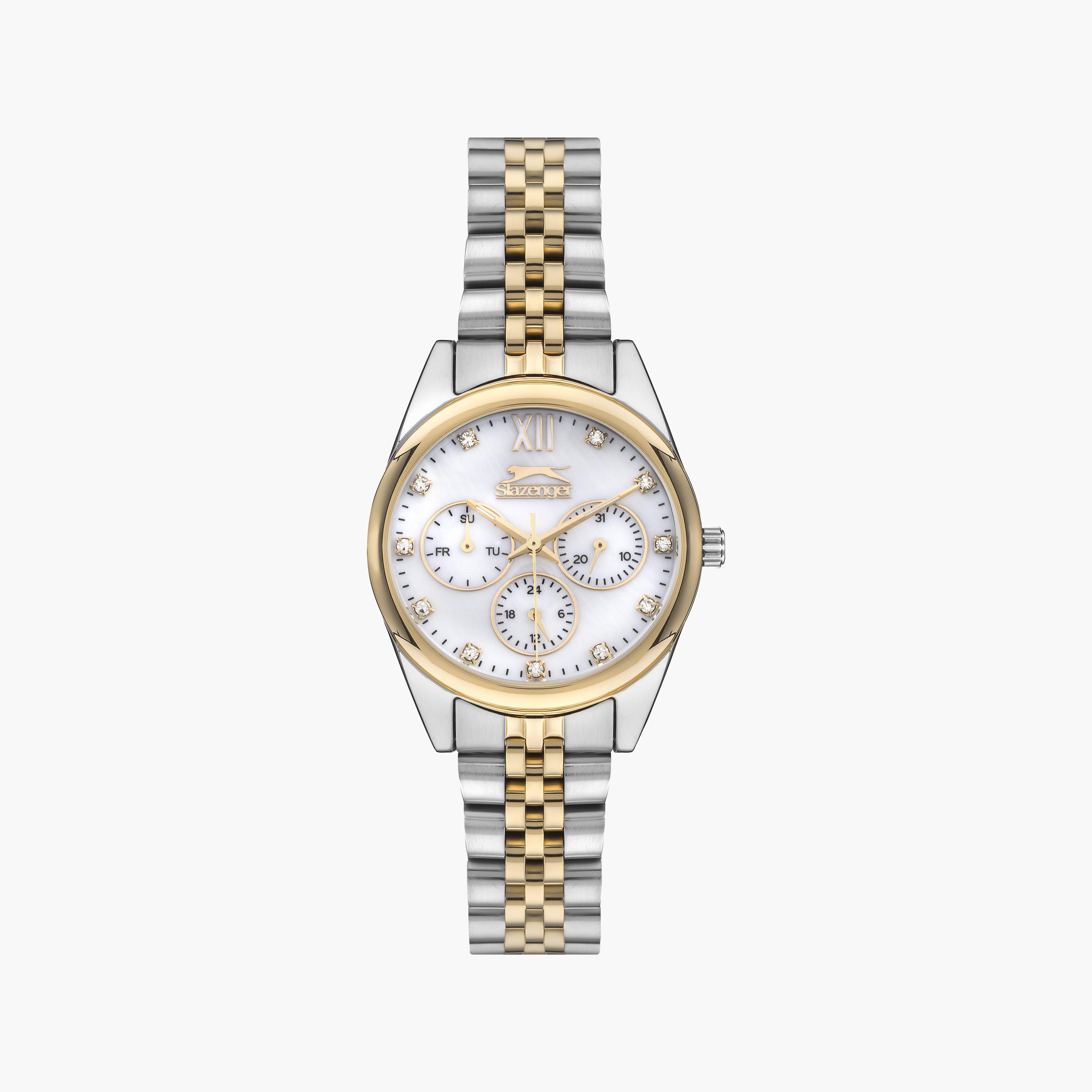 Slazenger Women's Silver Chronograph Metal Strap Watch | SL.9.1990.4.03-women-watchesandjewellery-watches-image-1