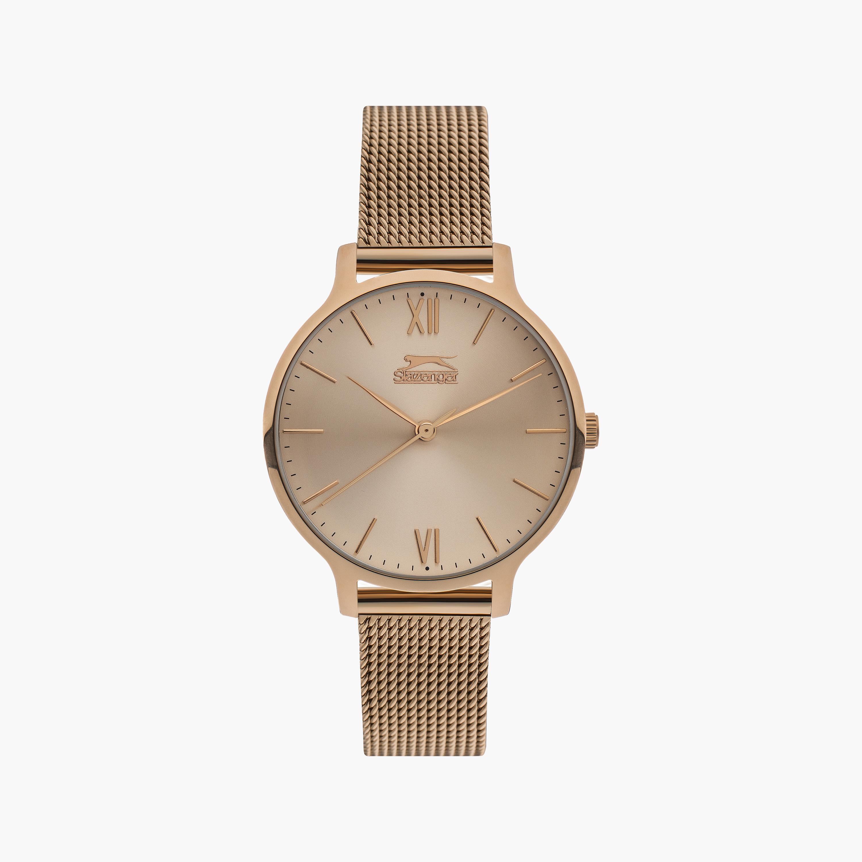سلازنجر- ساعة تناظرية حزام مشبك للنساء ذهبي زهري | SL.9.1823.2.02-women-watchesandjewellery-watches-image-1
