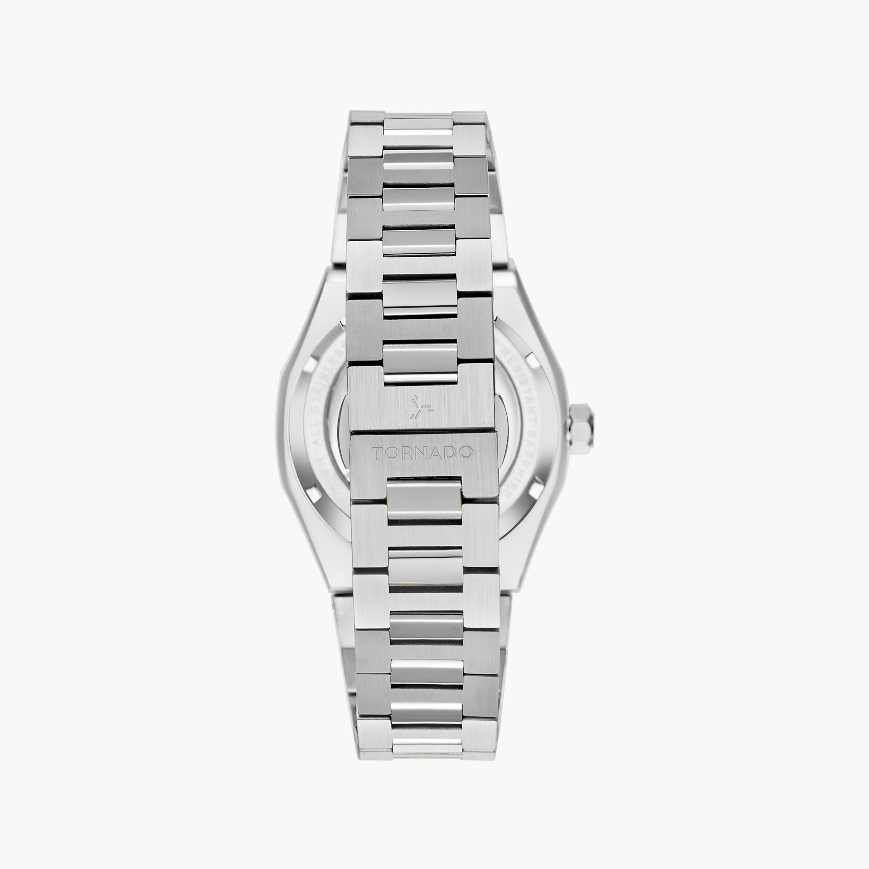 Tornado Men's Silver Automatic Stainless Steel Strap Watch | T24303-SBSB | 51 MM-men-watchesandjewellery-watches-image-3
