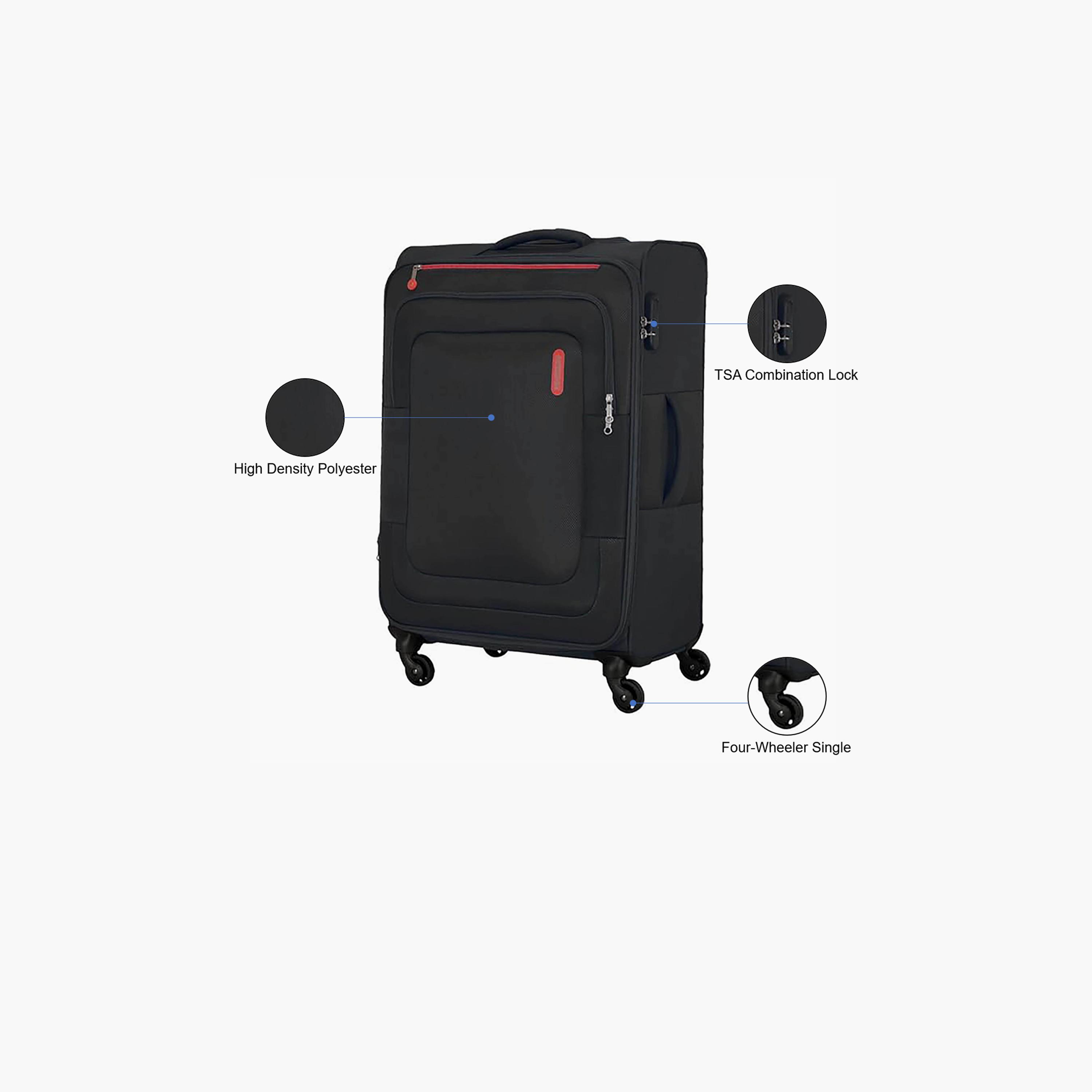 American Tourister Duncan 83 CM Large Check-in Polyester Softcase 4-Wheeler Spinner Trolley Bag with TSA Lock | 251-2501-005157-travel-luggagesandbags-luggage-image-3