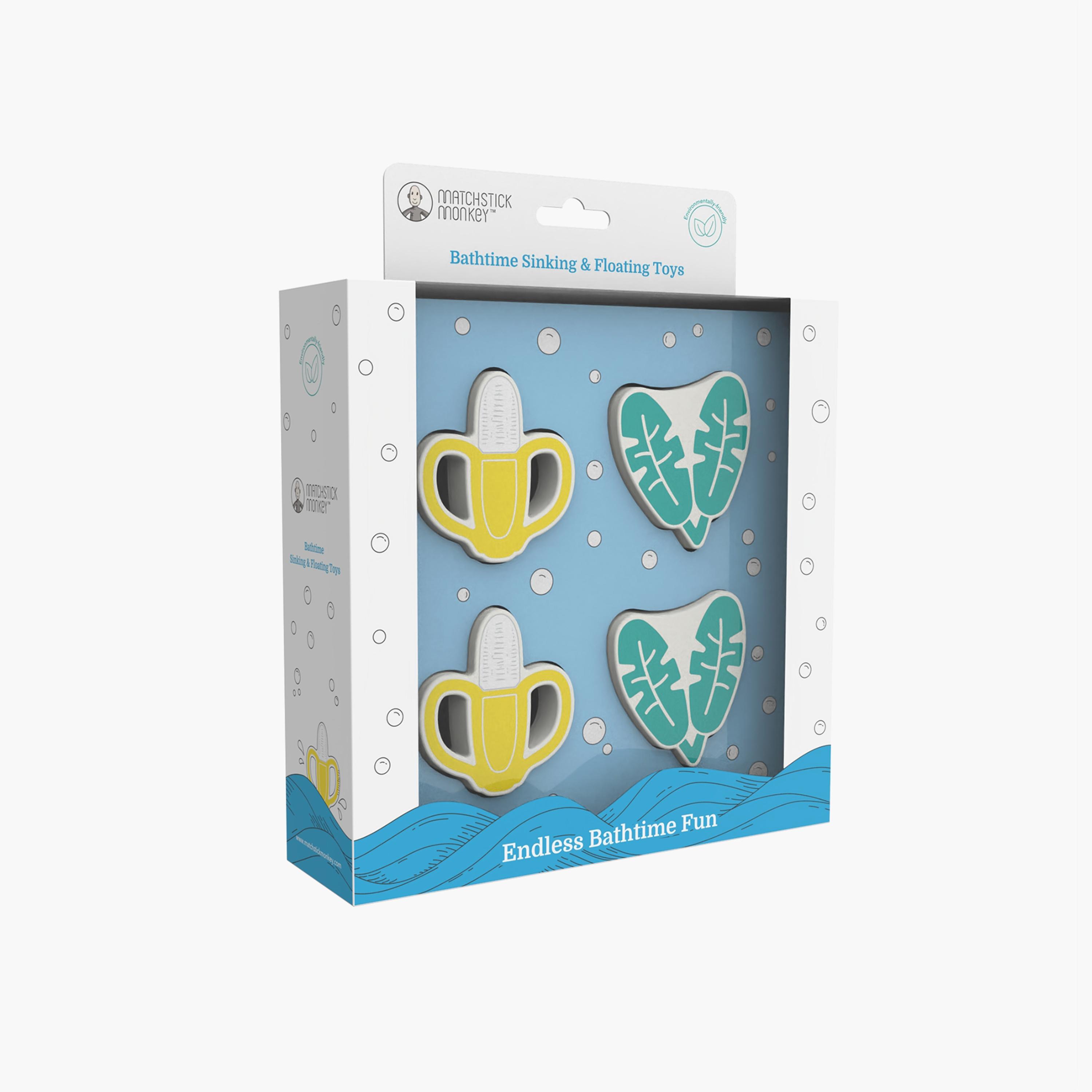4 قطع من الألعاب العائمة والغطس وقت الاستحمام من ماتشستيك مونكي -baby-bathandcare-bathtubs-image-4