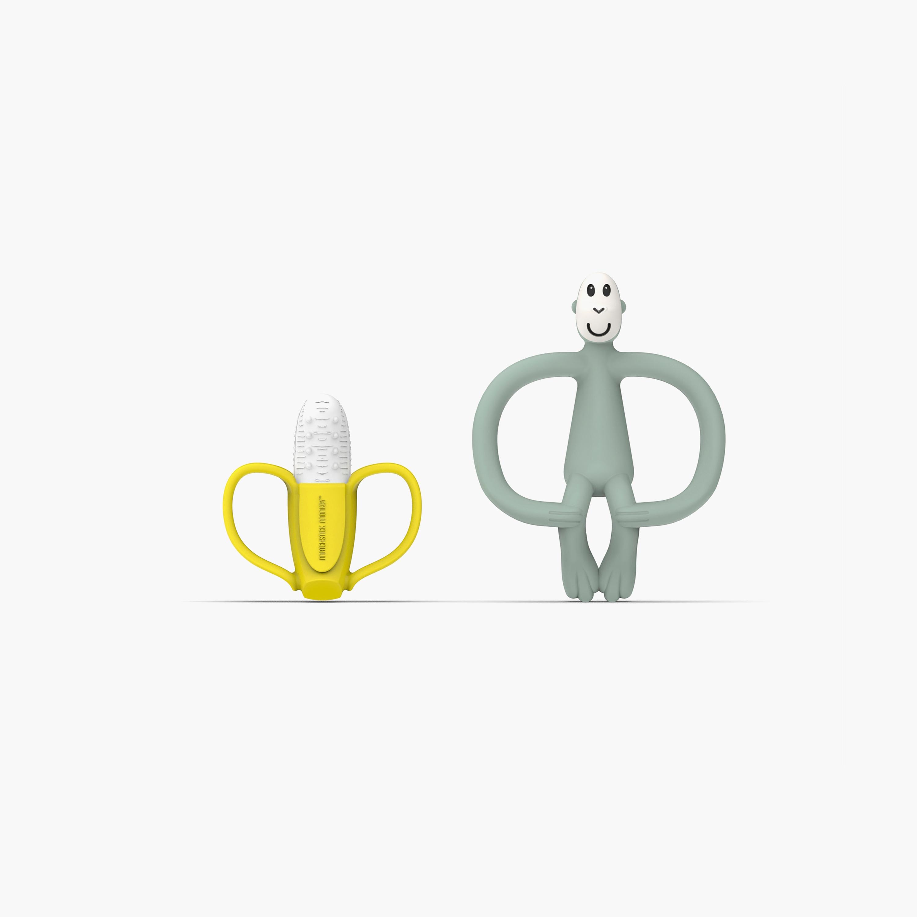 Matchstick Monkey Banana & Monkey Teether Gift Set-baby-feeding-teethers-image-1