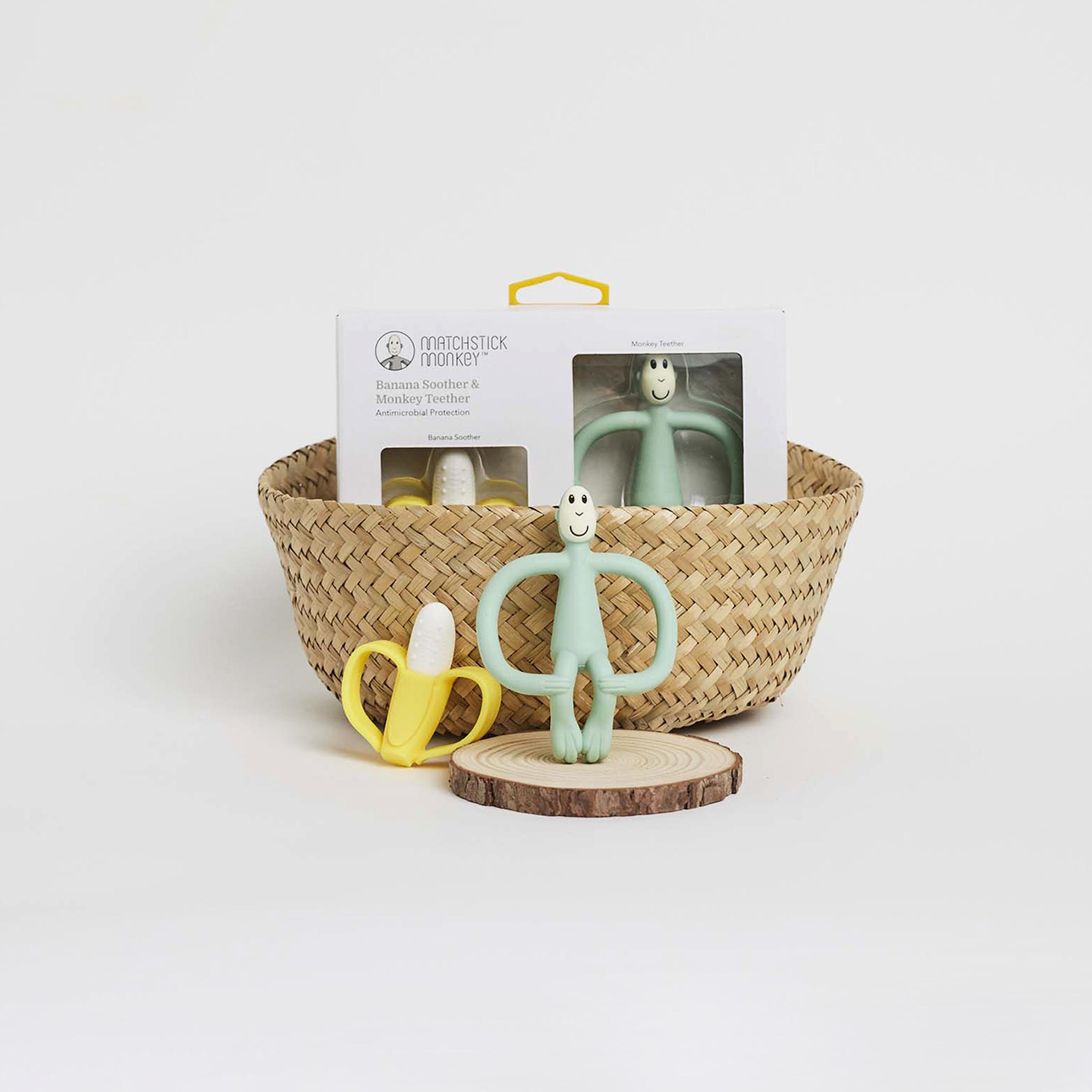 Matchstick Monkey Banana & Monkey Teether Gift Set-baby-feeding-teethers-image-3