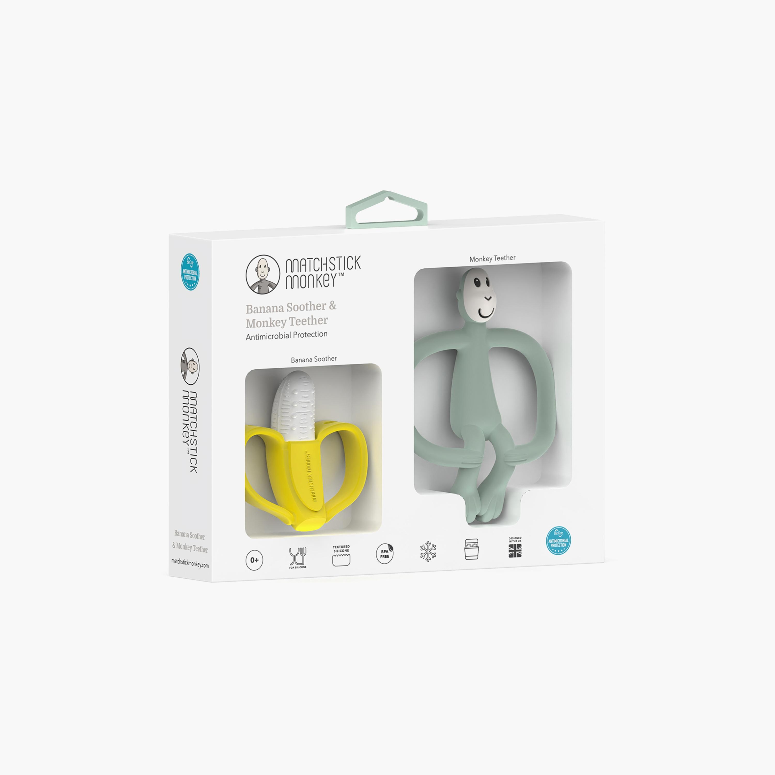 Matchstick Monkey Banana & Monkey Teether Gift Set-baby-feeding-teethers-image-5