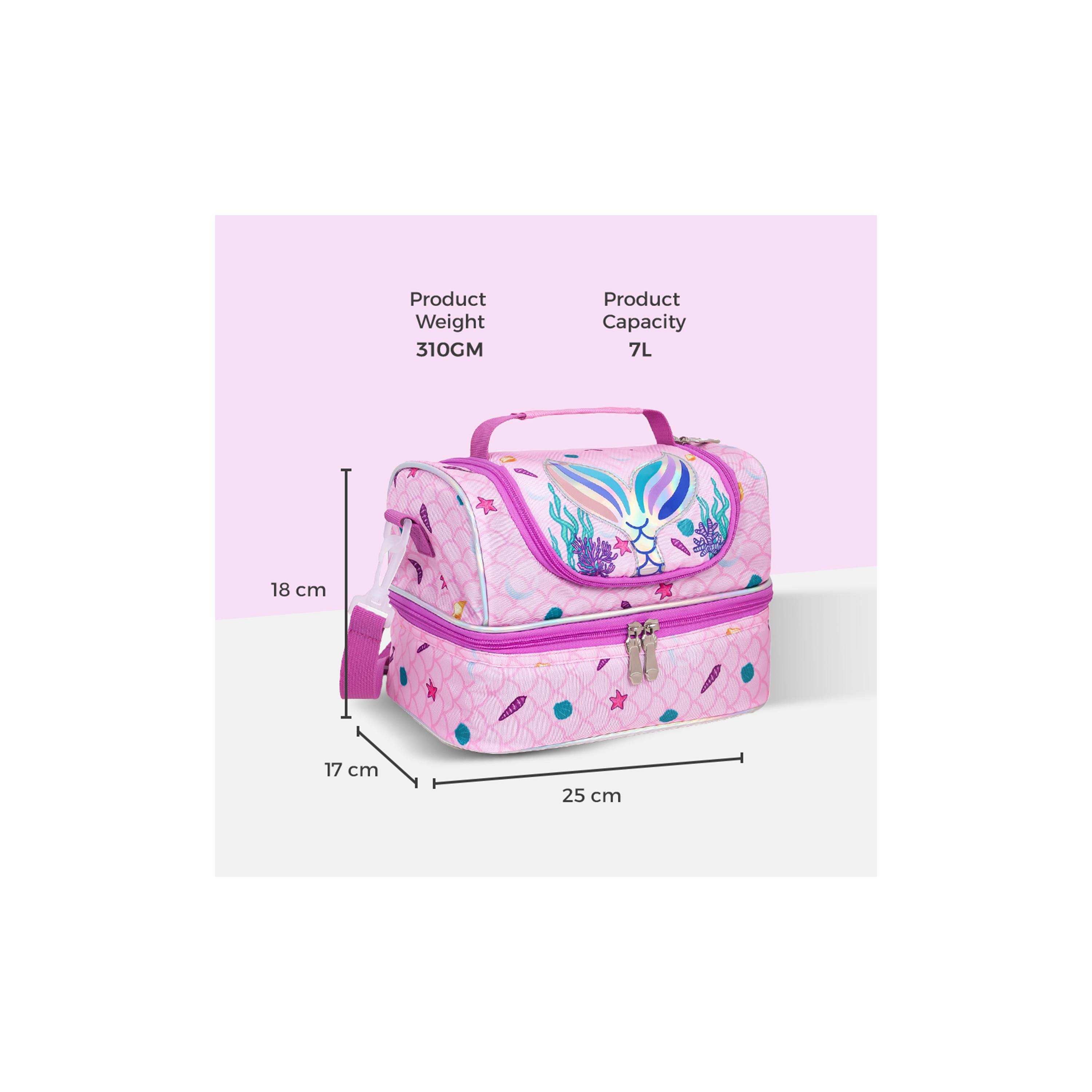 Eazy Kids Dual Compartment Lunch Bag, Mermaid, Purple-school-lunchessentials-lunchbags-image-10