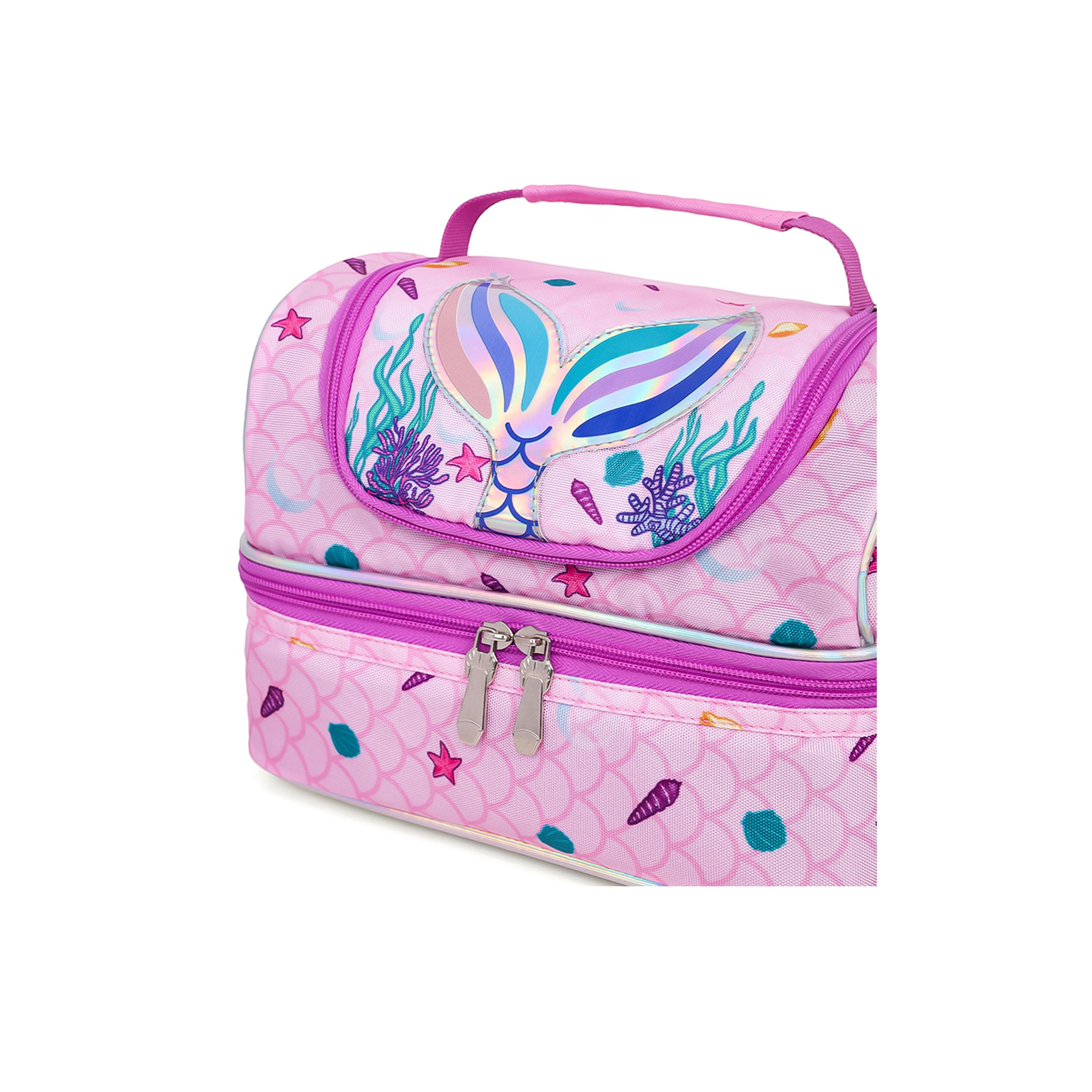 Eazy Kids Dual Compartment Lunch Bag, Mermaid, Purple-school-lunchessentials-lunchbags-image-3