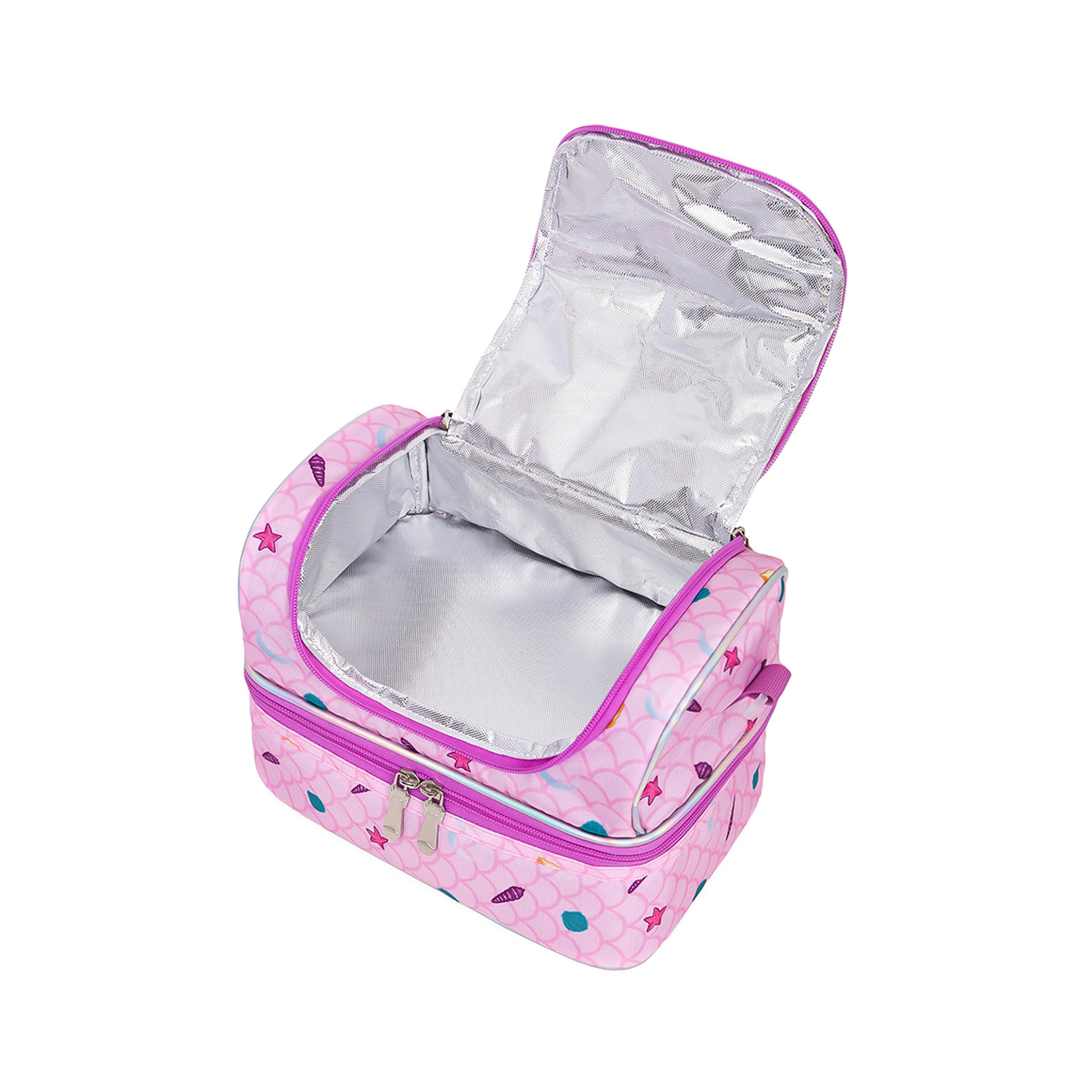 Eazy Kids Dual Compartment Lunch Bag, Mermaid, Purple-school-lunchessentials-lunchbags-image-4