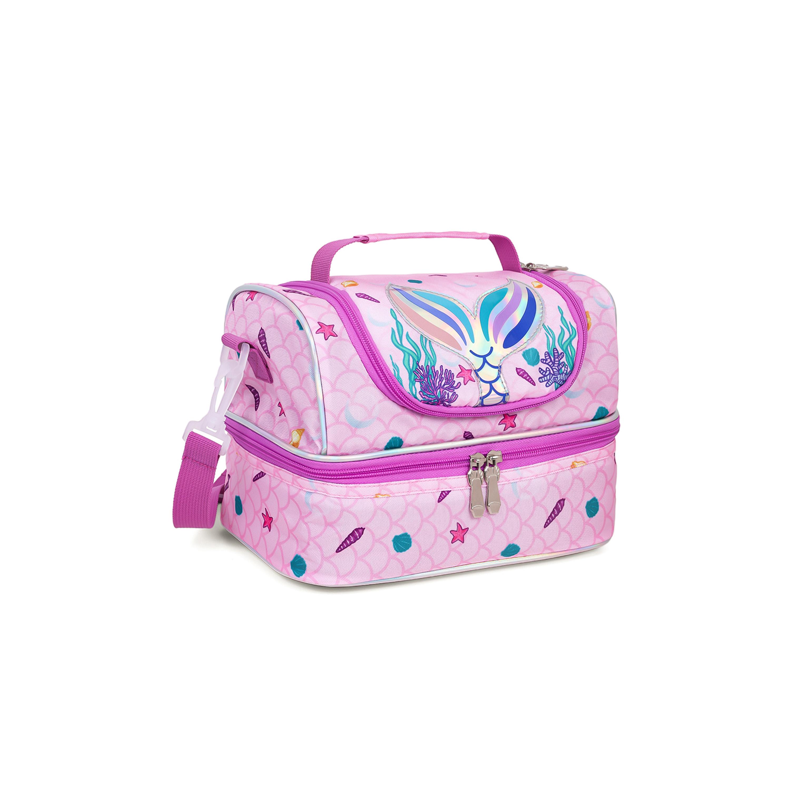 Eazy Kids Dual Compartment Lunch Bag, Mermaid, Purple-school-lunchessentials-lunchbags-image-6