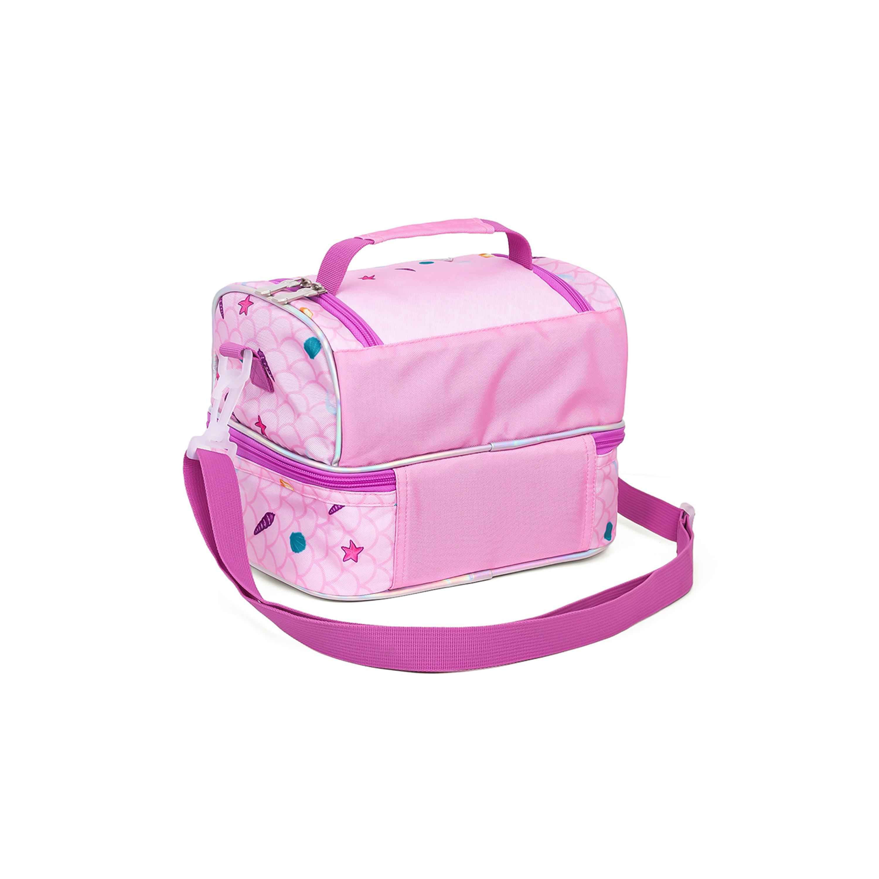 Eazy Kids Dual Compartment Lunch Bag, Mermaid, Purple-school-lunchessentials-lunchbags-image-7