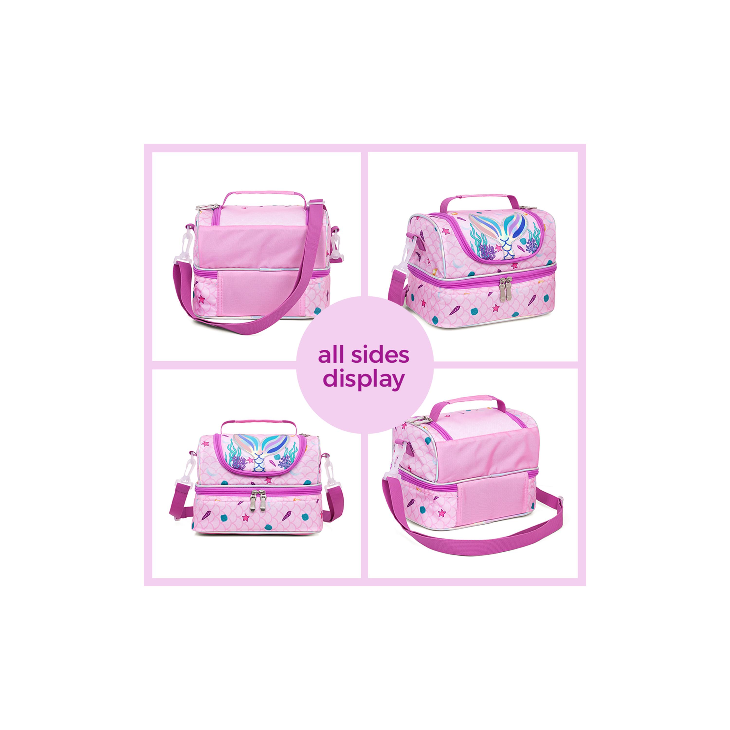 Eazy Kids Dual Compartment Lunch Bag, Mermaid, Purple-school-lunchessentials-lunchbags-image-8