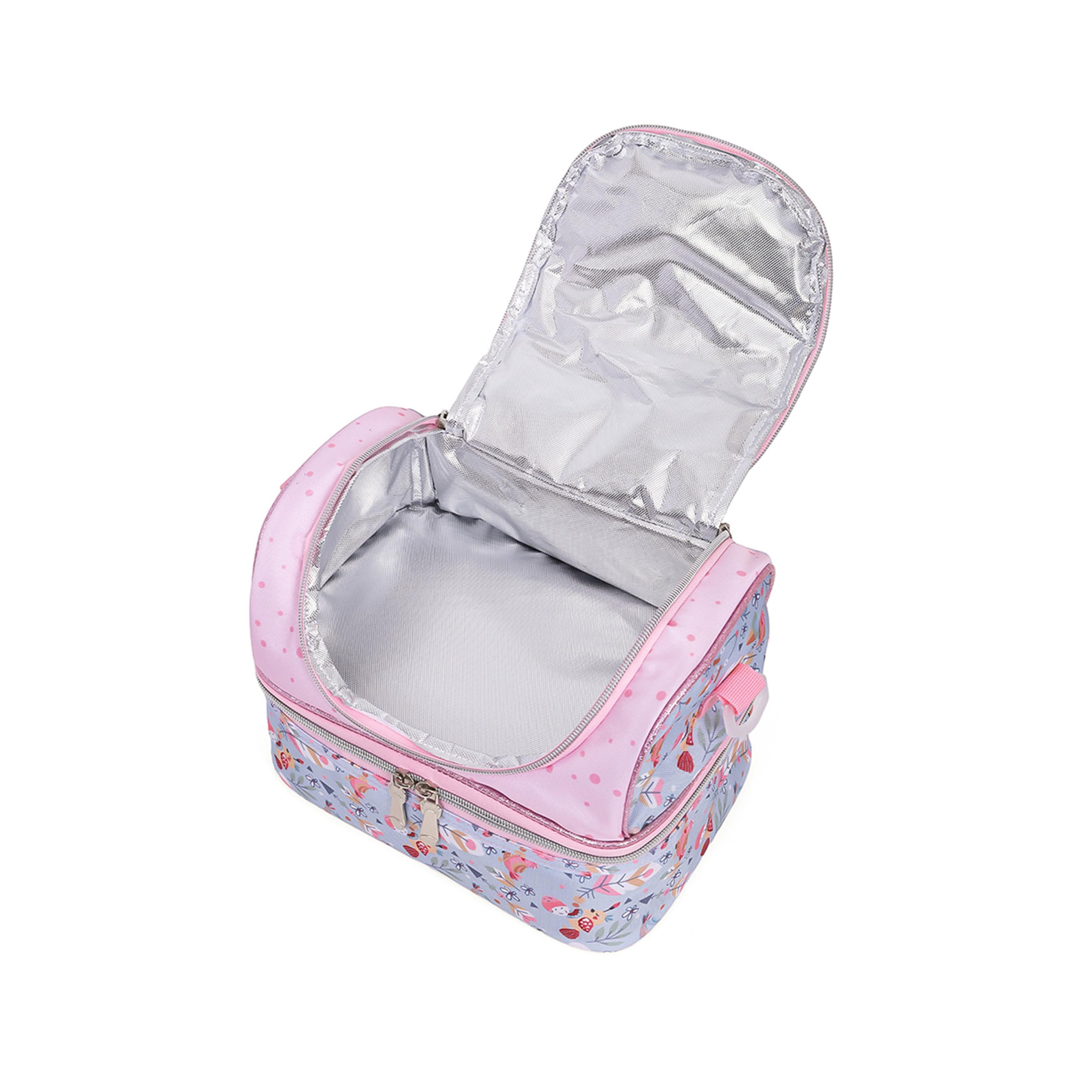 Eazy Kids Dual Compartment Lunch Bag, Love, Pink-school-lunchessentials-lunchbags-image-4