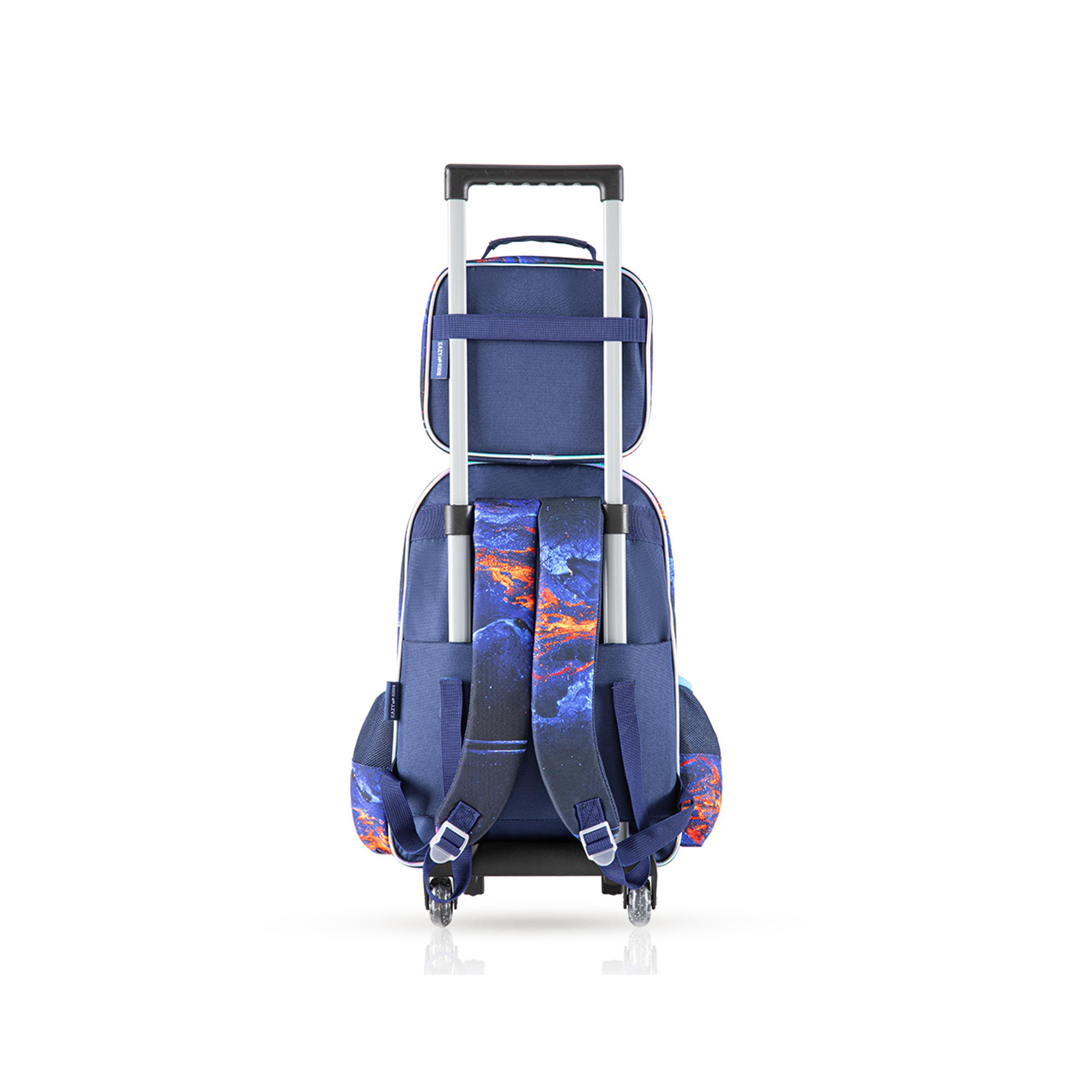 Eazy Kids 3-Piece 16Inch Trolly School Bag with Lunch Bag & Pencil Case, Outer Space, Blue-school-bagsandbackpacks-sets-image-9